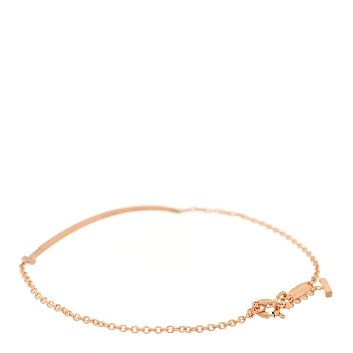 18K Rose Gold Diamond Mini T Smile Bracelet - Image 2