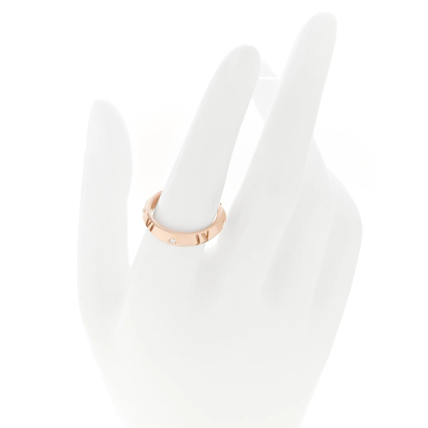 18K Rose Gold Diamond Narrow Atlas X Closed Ring 56 7.5 - Image 2