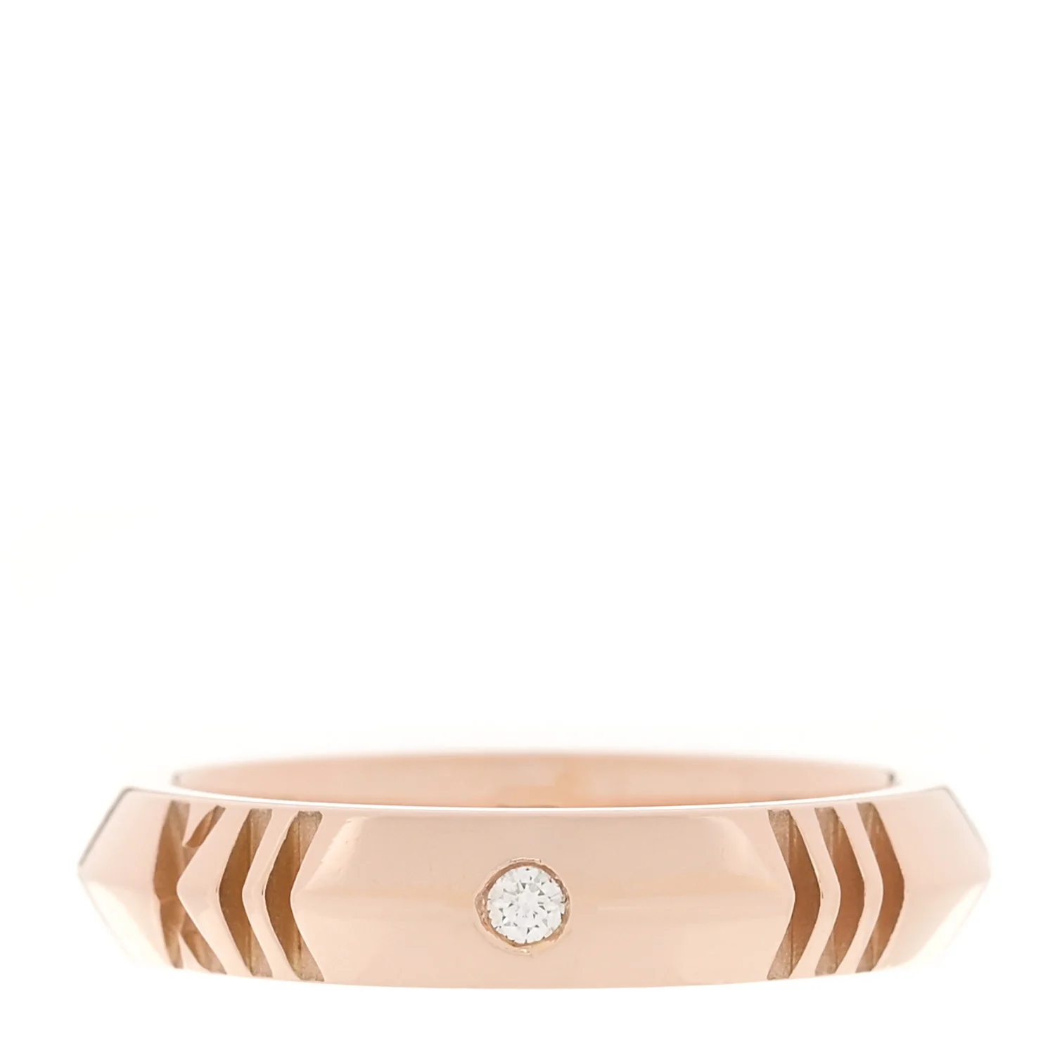 18K Rose Gold Diamond Narrow Atlas X Closed Ring 56 7.5 - Image 3