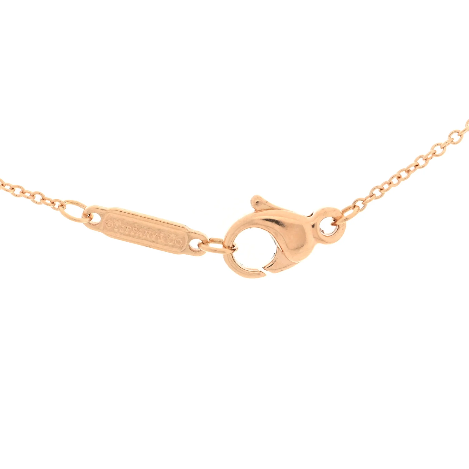 18K Rose Gold Diamond Small T Smile Pendant Necklace - Image 4