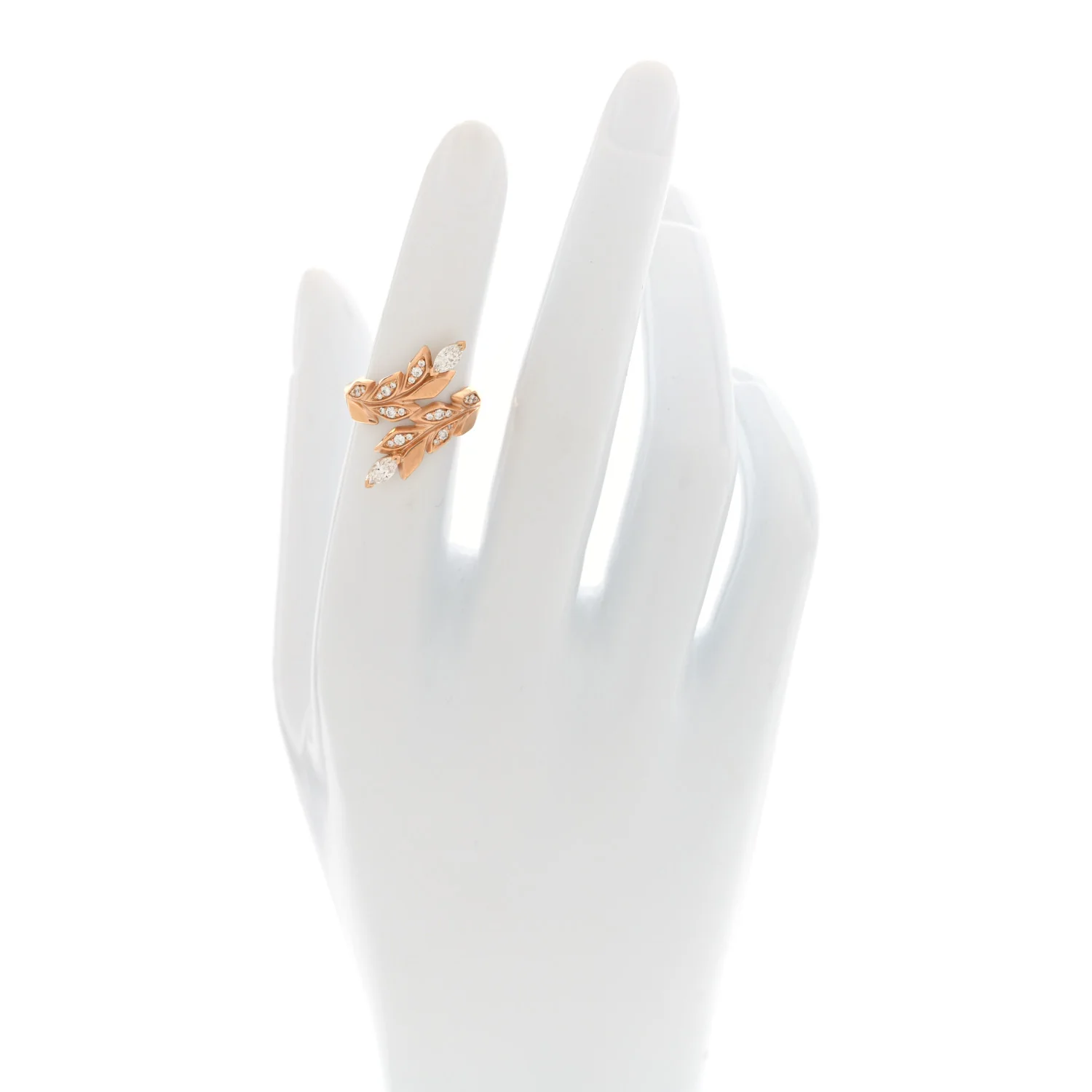 18K Rose Gold Diamond Victoria Vine Bypass Ring 49 4.75 - Image 2