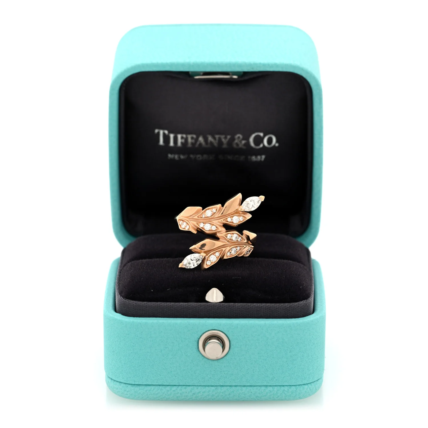 18K Rose Gold Diamond Victoria Vine Bypass Ring 49 4.75 - Image 5