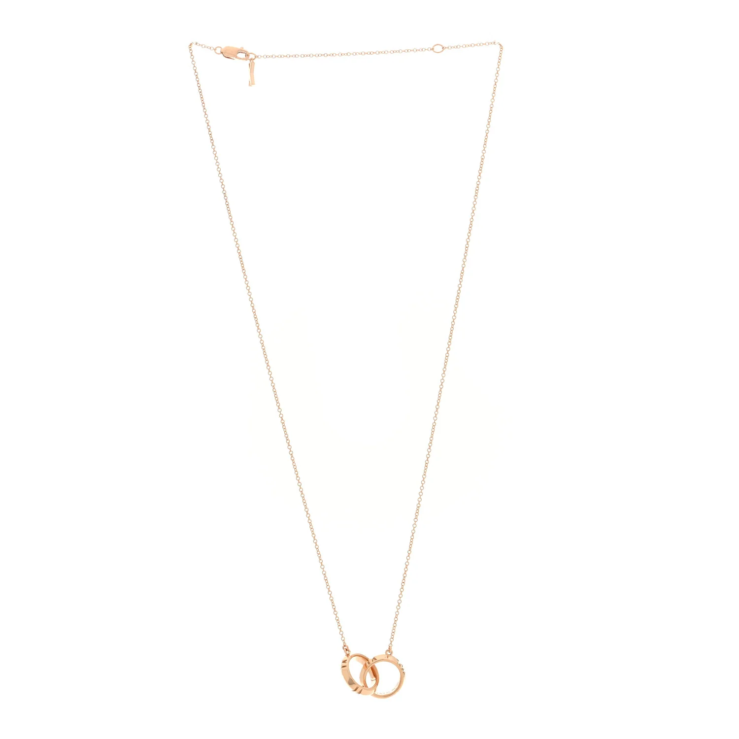 18K Rose Gold Interlocking Atlas Open Pendant Necklace - Image 3