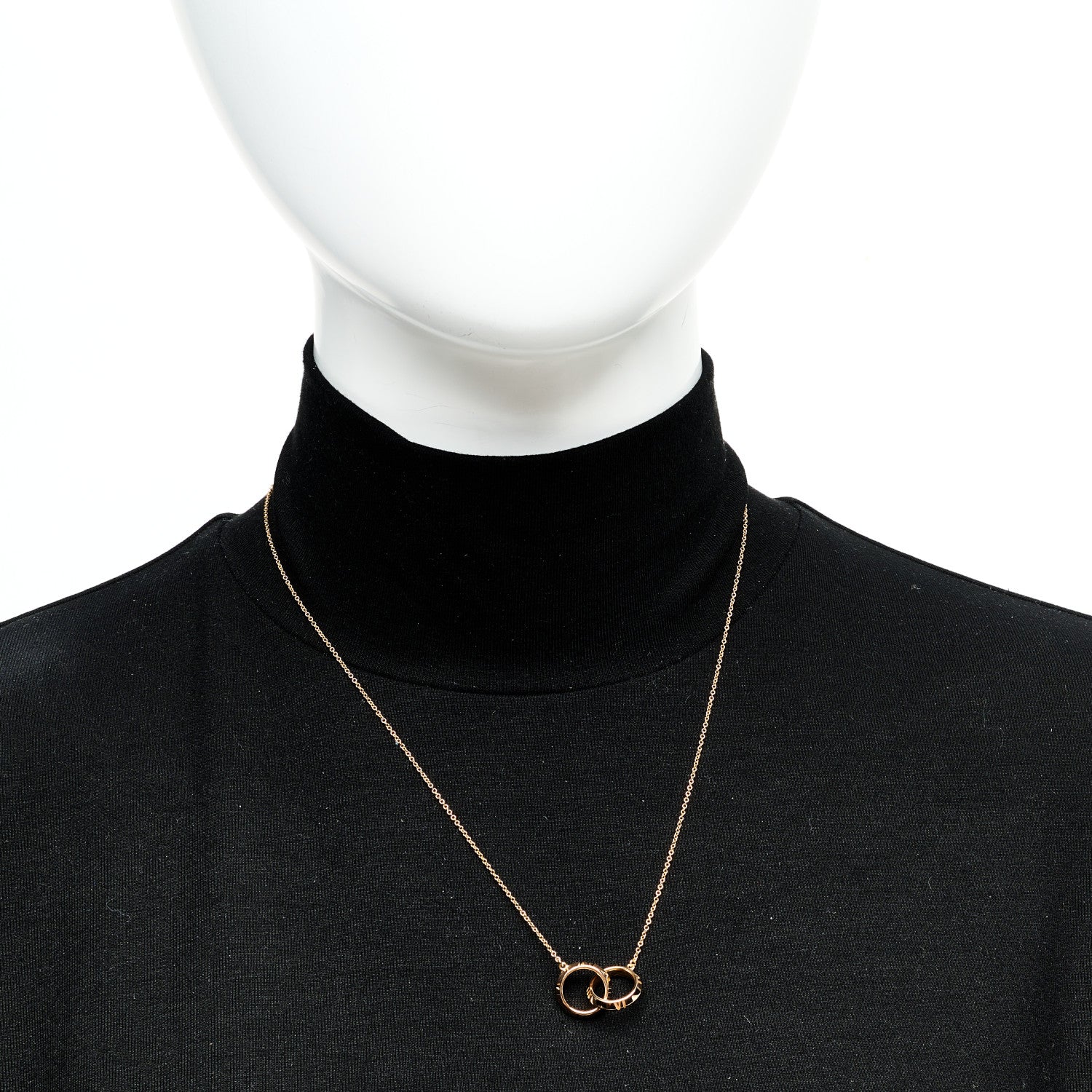 18K Rose Gold Interlocking Atlas Open Pendant Necklace - Image 2