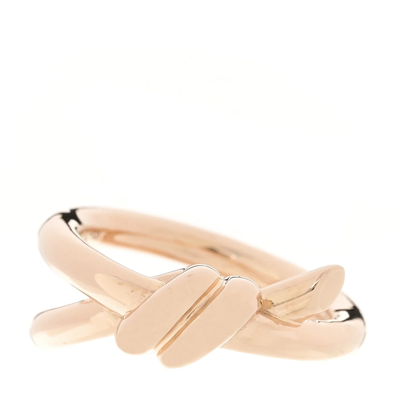 18K Rose Gold Knot Double Row Ring 49 5