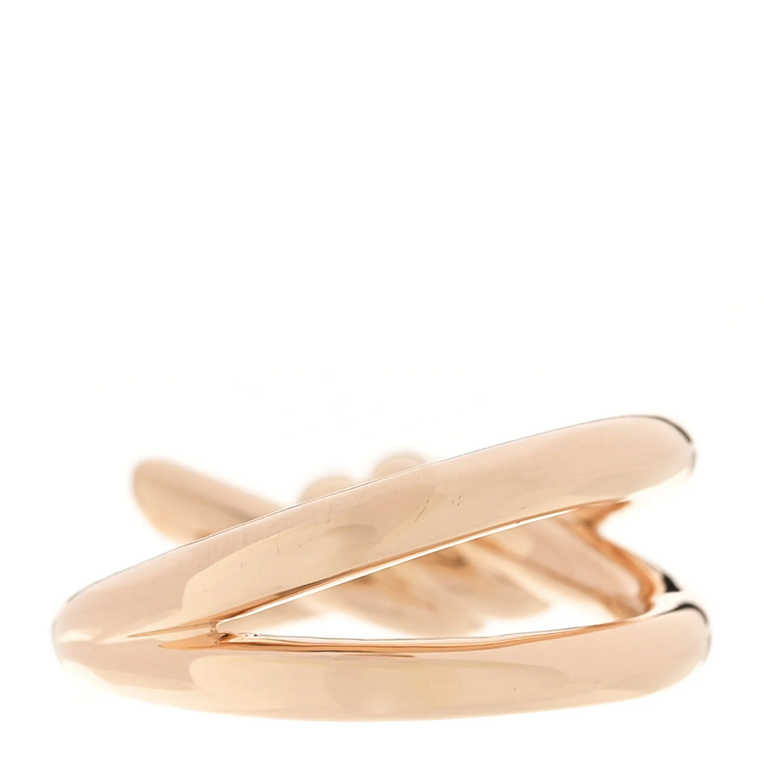 18K Rose Gold Knot Double Row Ring 49 5 - Image 3