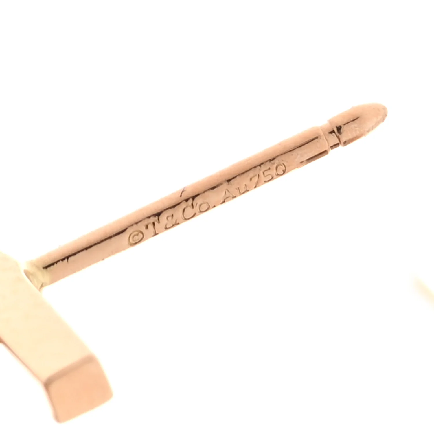 18K Rose Gold Medium T Wire Hoop Earrings - Image 4