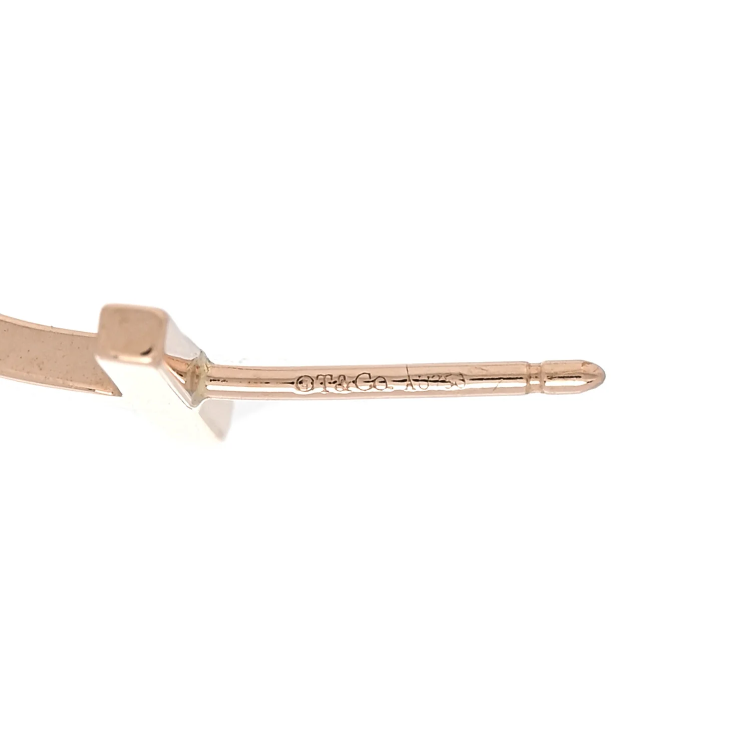 18K Rose Gold Medium T Wire Hoop Earrings - Image 4