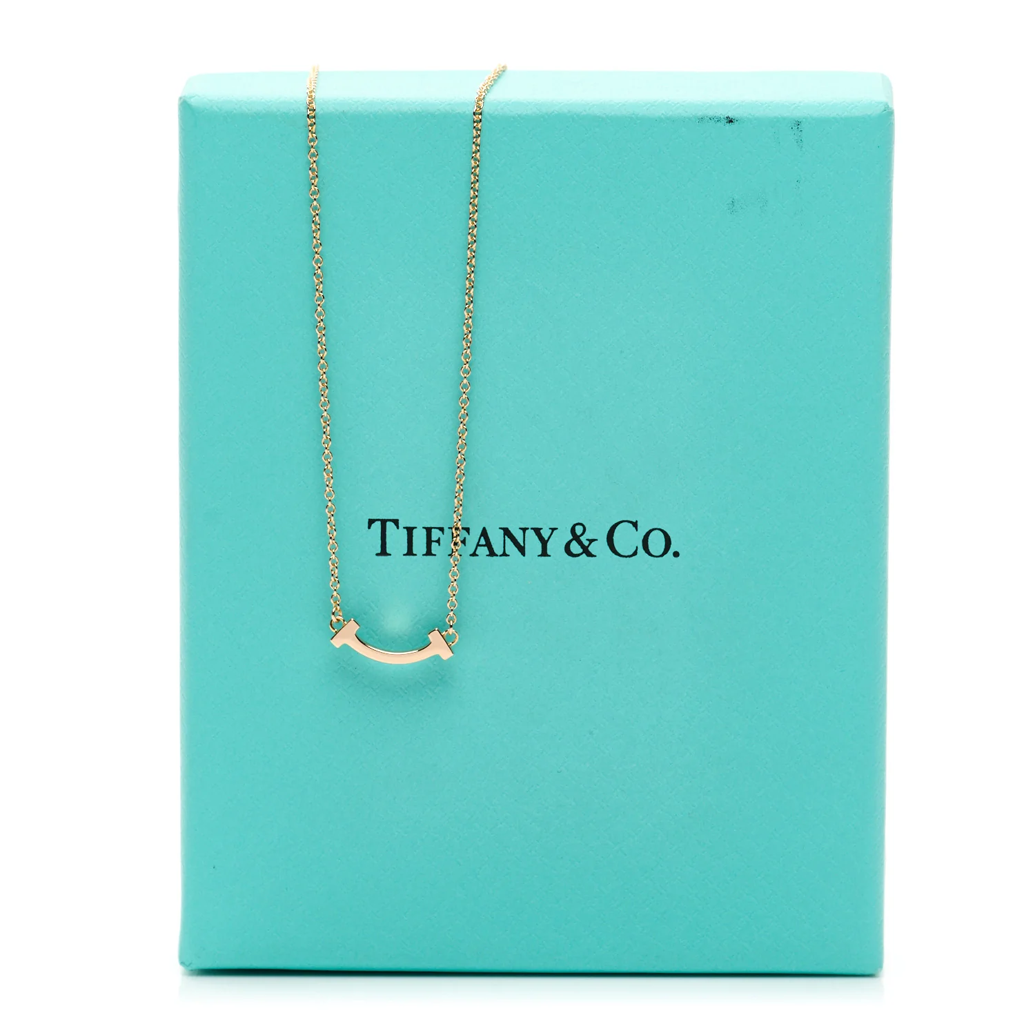 18K Rose Gold Mini T Smile Pendant Necklace - Image 5