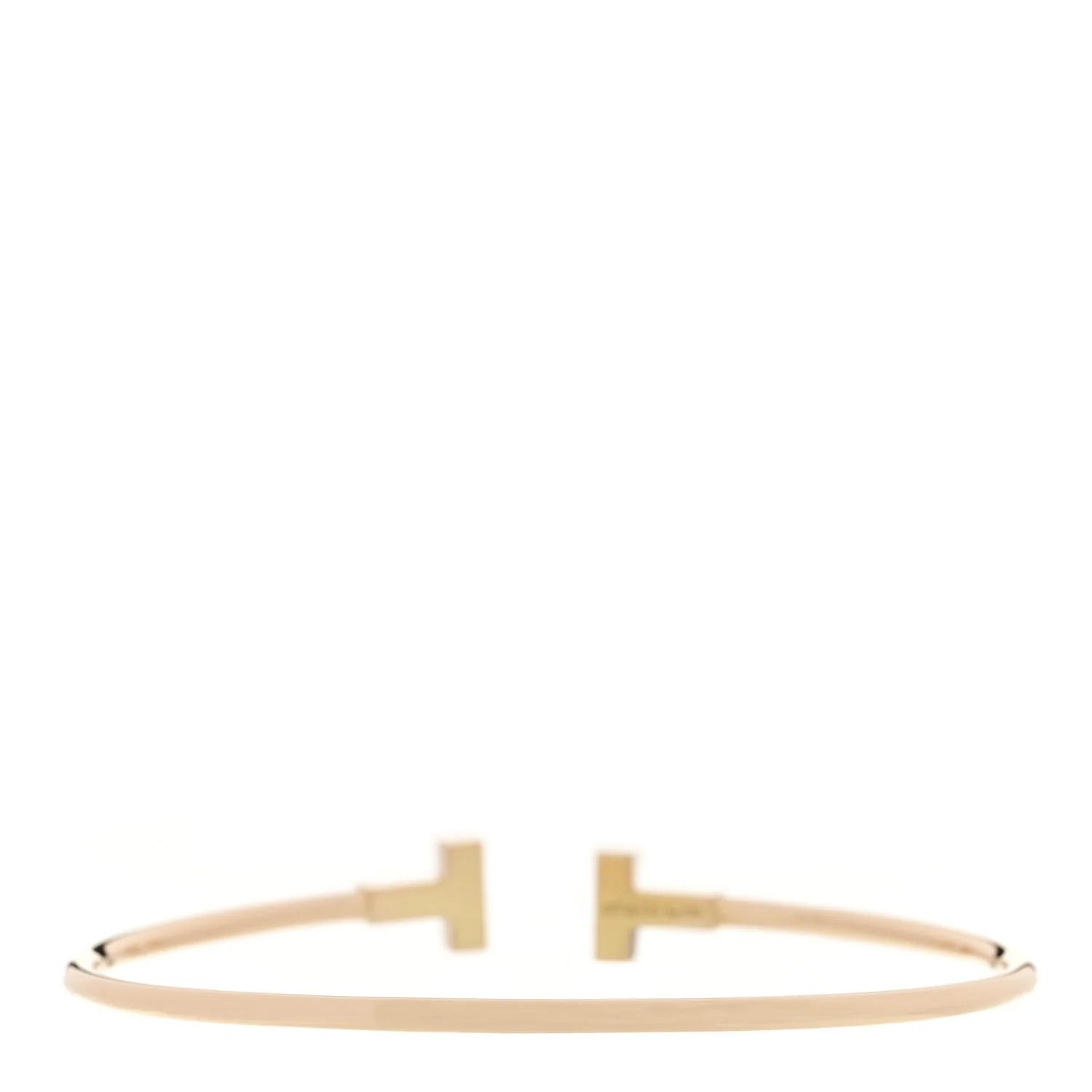 18K Rose Gold Narrow T Wire Bracelet - Image 2