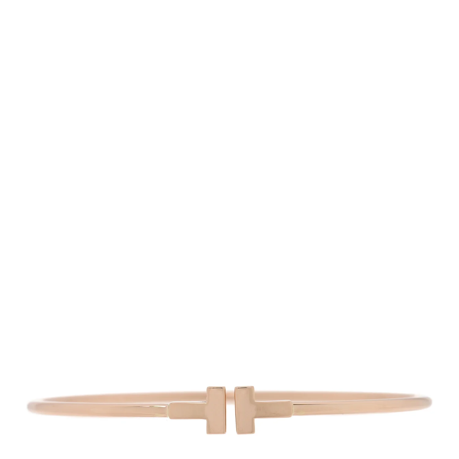 18K Rose Gold Narrow T Wire Bracelet