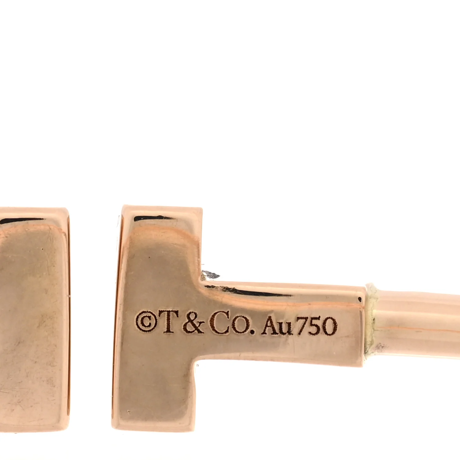18K Rose Gold Narrow T Wire Bracelet - Image 3