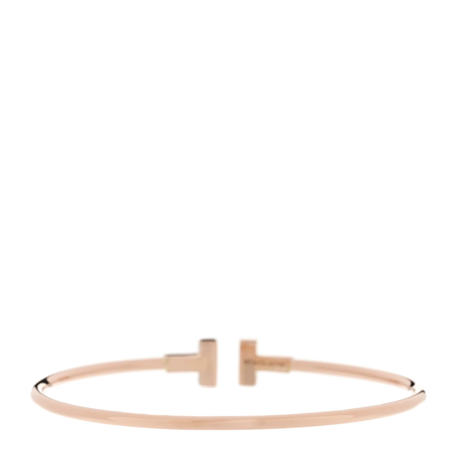 18K Rose Gold Narrow T Wire Bracelet - Image 2