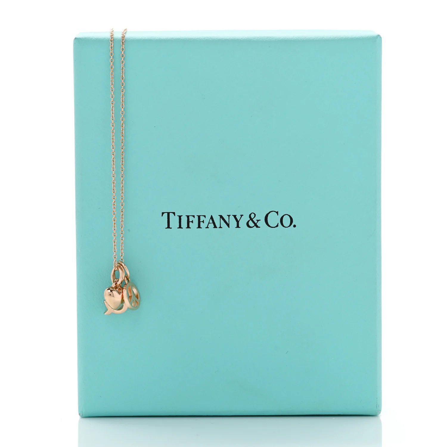 18K Rose Gold Peace Love Ampersand Pendant Necklace - Image 6
