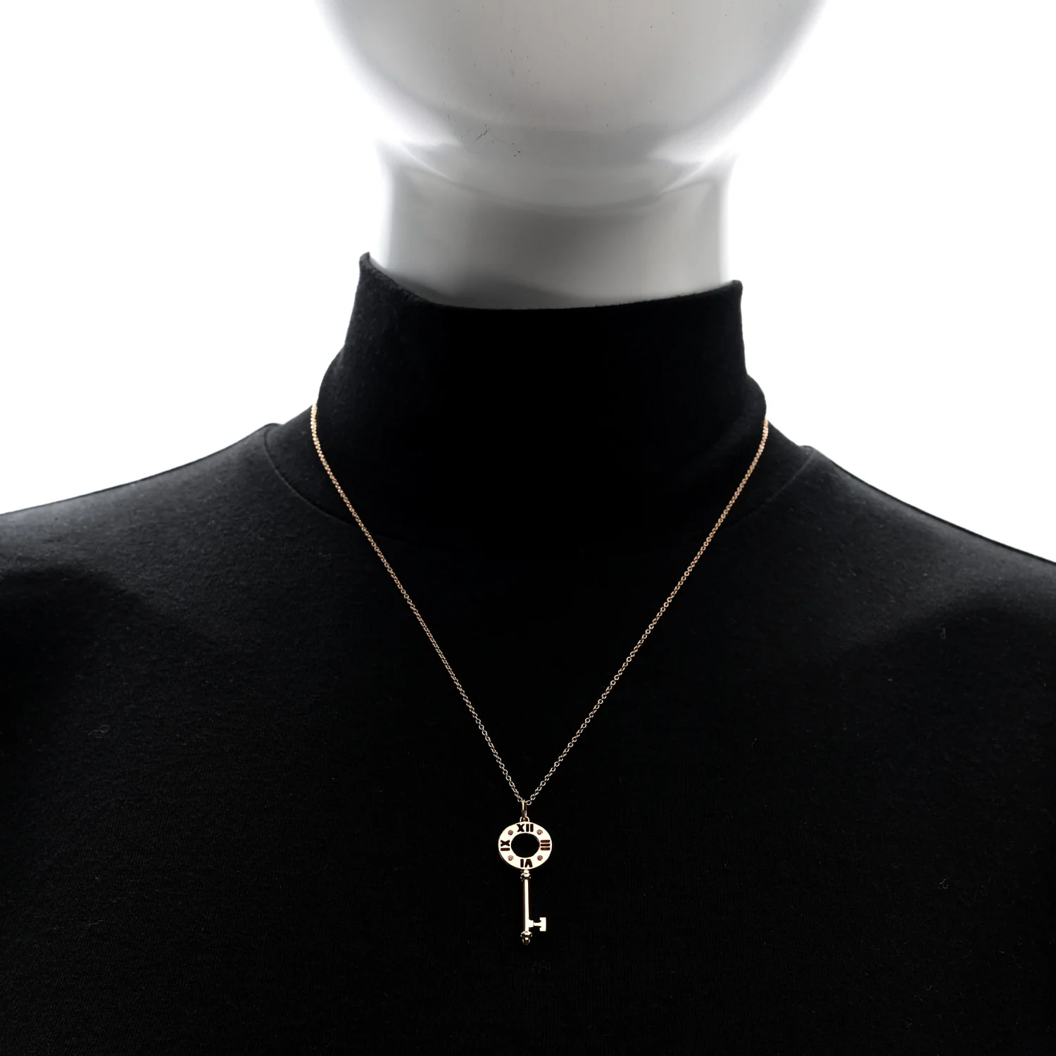 18K Rose Gold Ruby Atlas Pierced Key Pendant Necklace - Image 2