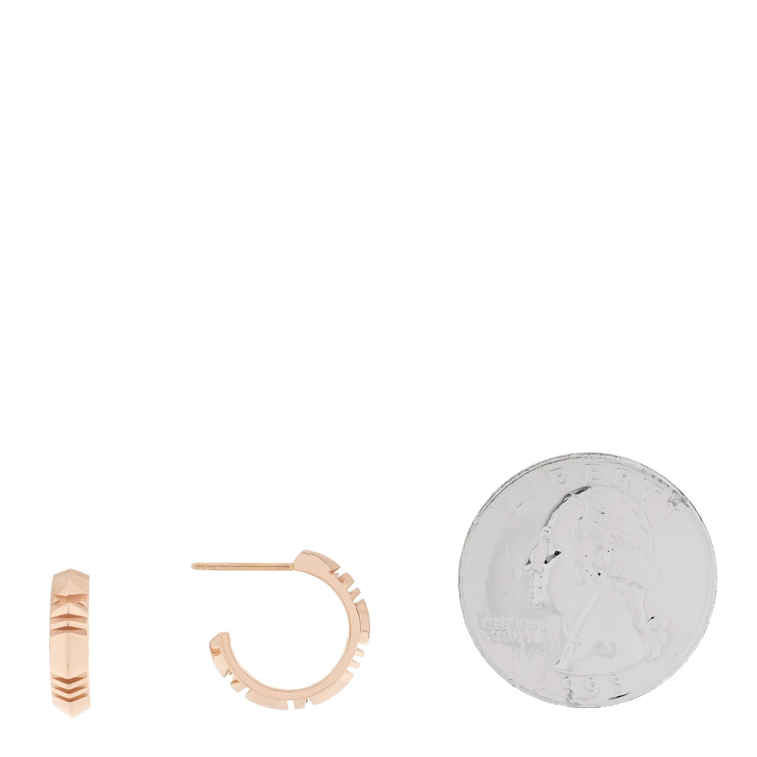 18K Rose Gold Small Atlas X Hoop Earrings - Image 2