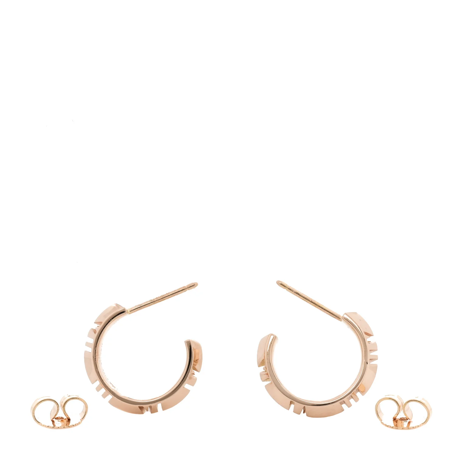 18K Rose Gold Small Atlas X Hoop Earrings - Image 3