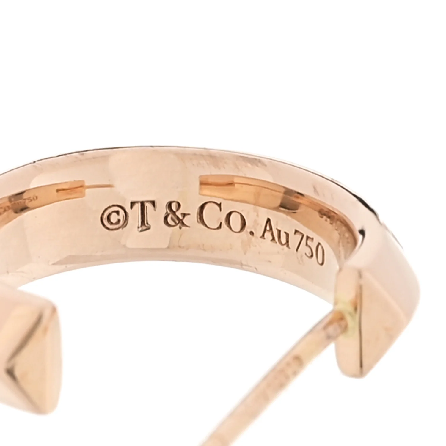 18K Rose Gold Small Atlas X Hoop Earrings - Image 4