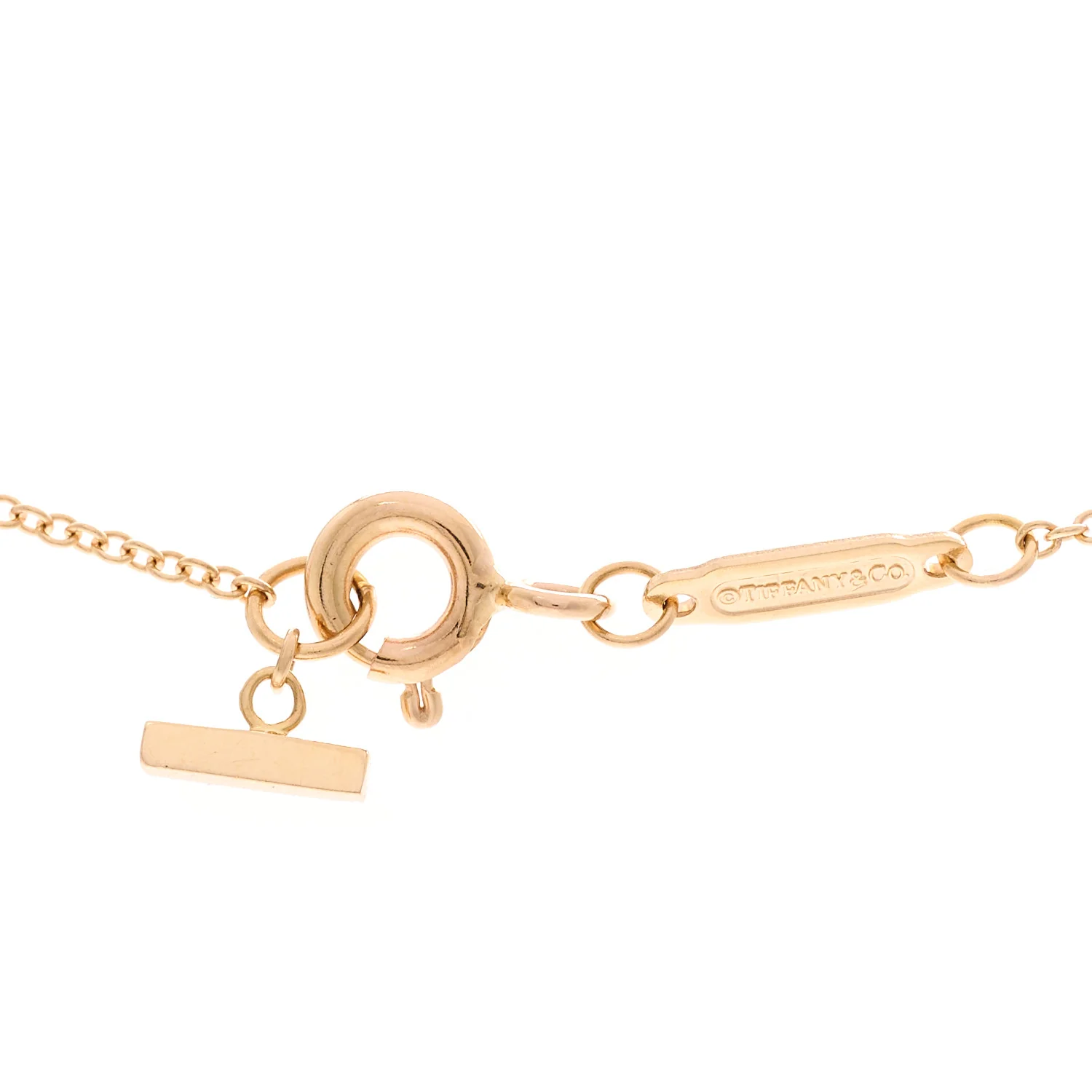 18K Rose Gold Small T Smile Pendant Necklace - Image 4