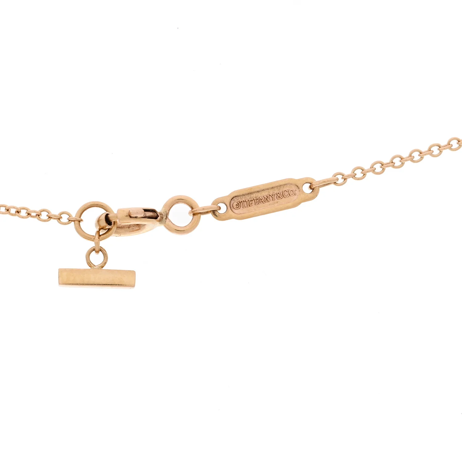 18K Rose Gold Small T Smile Pendant Necklace - Image 5