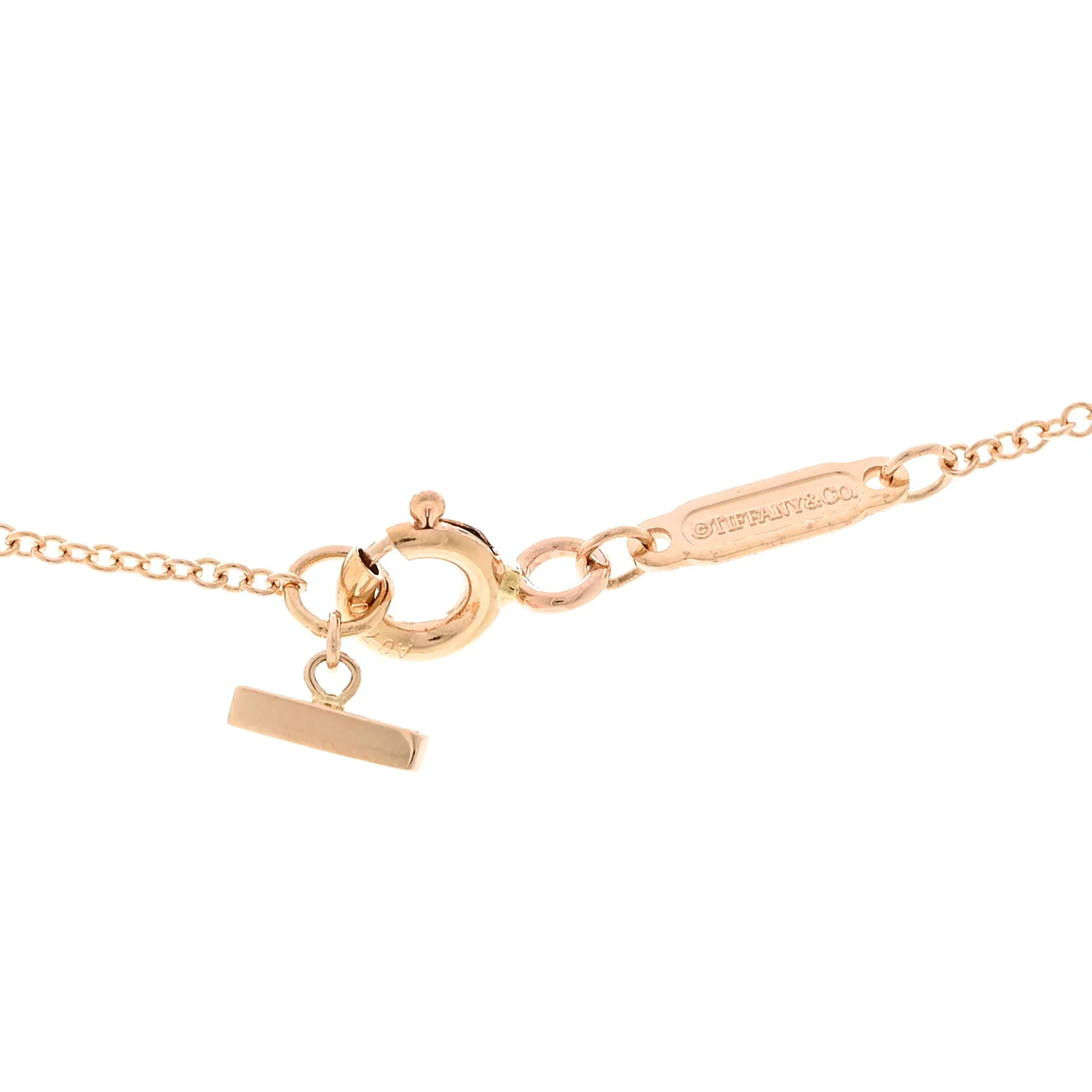 18K Rose Gold Small T Smile Pendant Necklace - Image 4