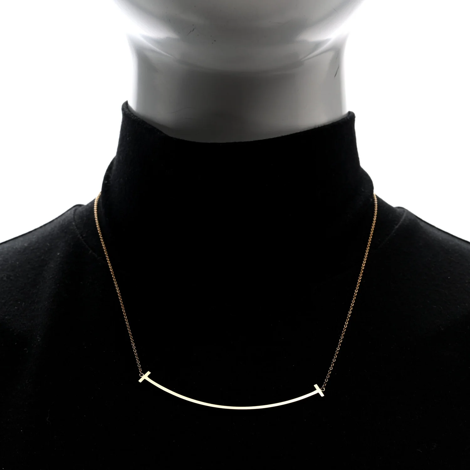 18K Rose Gold T Smile Pendant Necklace - Image 2