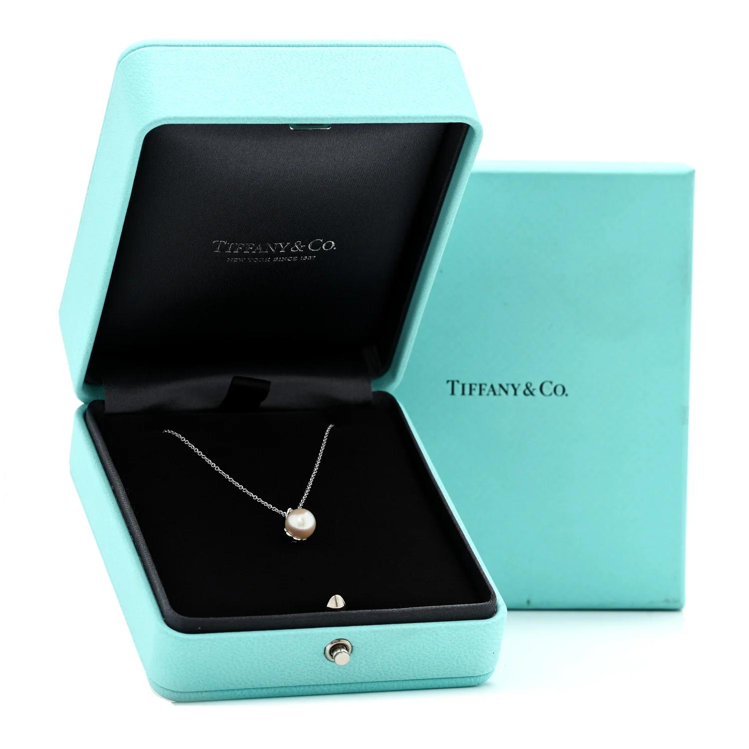 18K White Gold Diamond Akoya Cultured Pearl 7-7.5mm Signature Pendant Necklace - Image 7