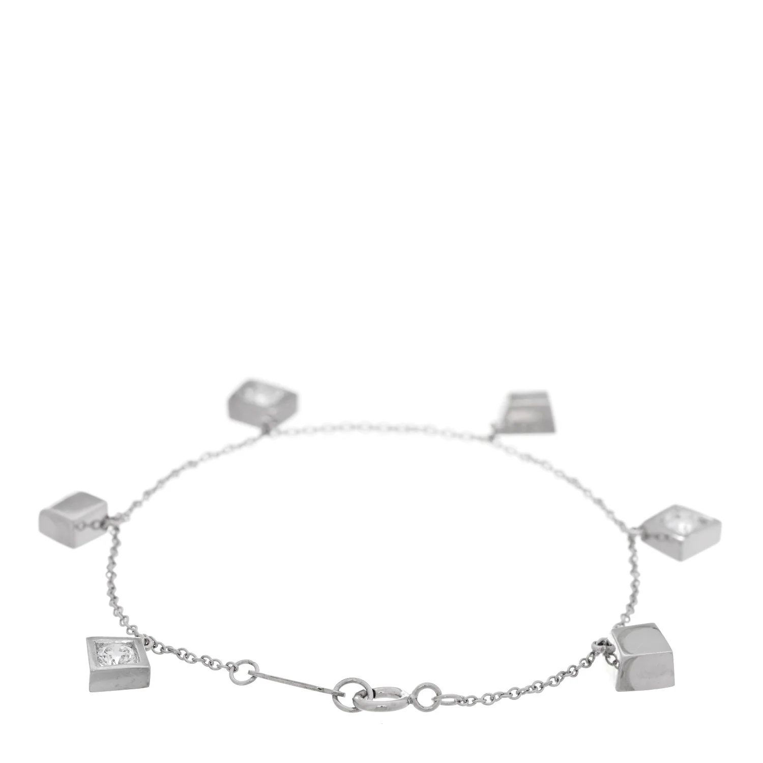 18K White Gold Diamond Frank Gehry Torque Bead Bracelet - Image 2