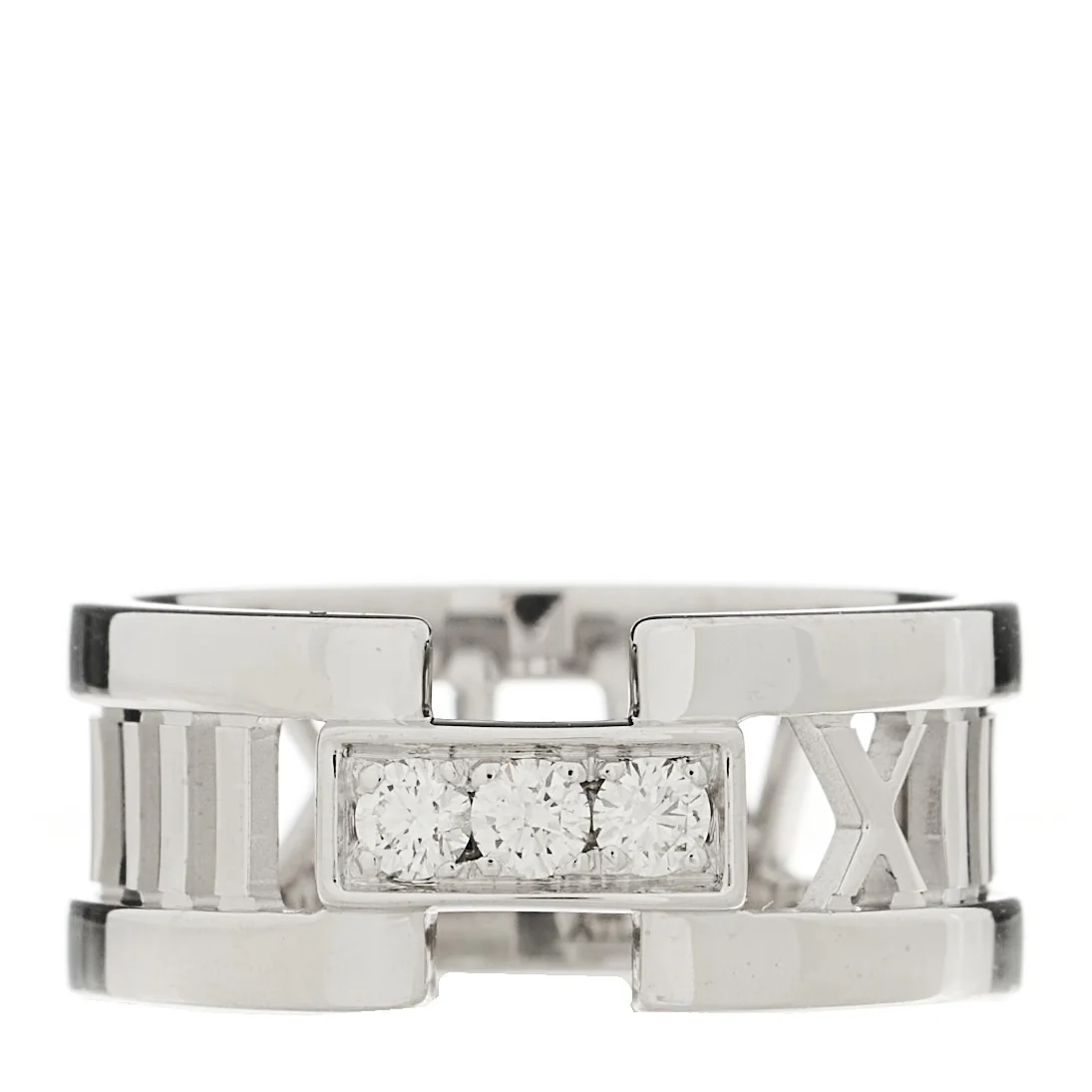18K White Gold Diamond Open Atlas Ring 53 6.5