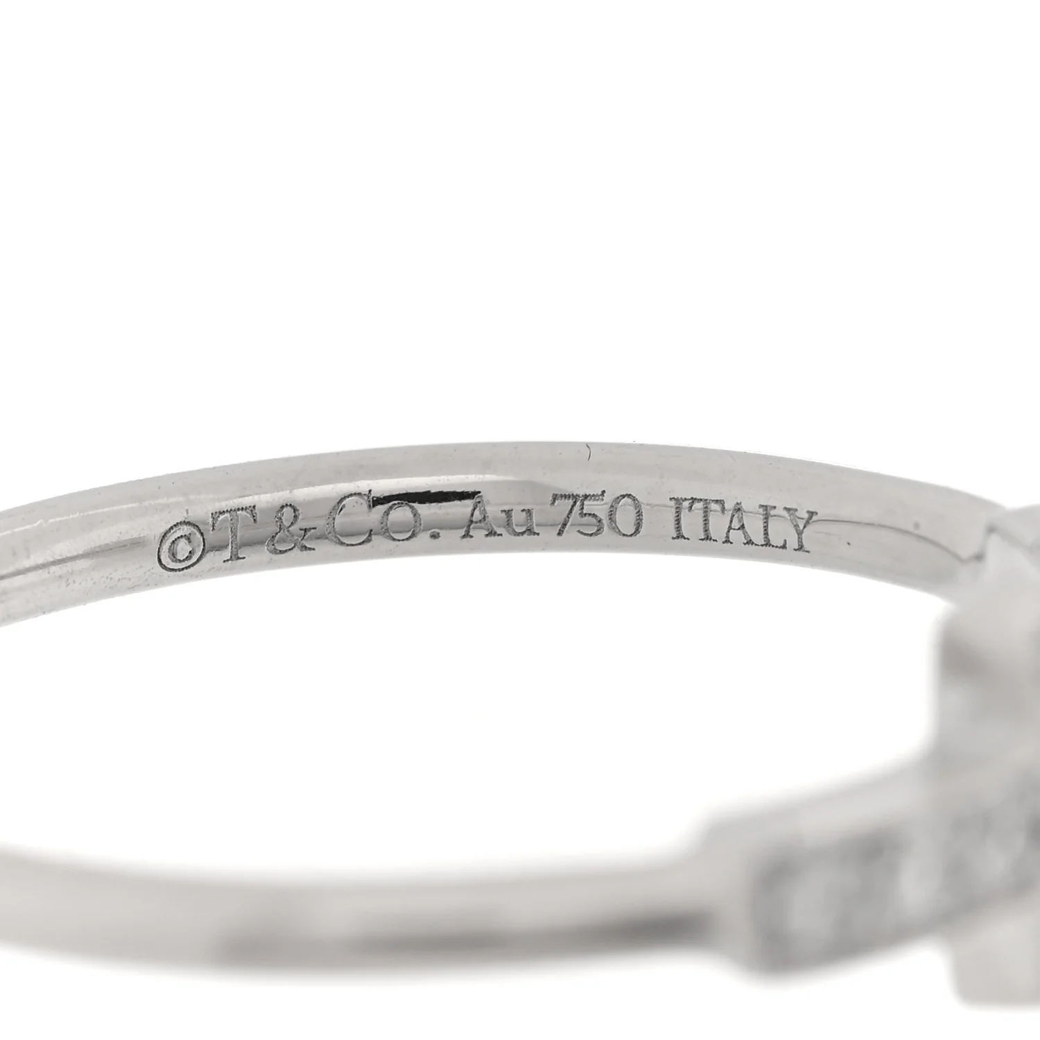 18K White Gold Diamond T Wire Ring 54 7 - Image 4