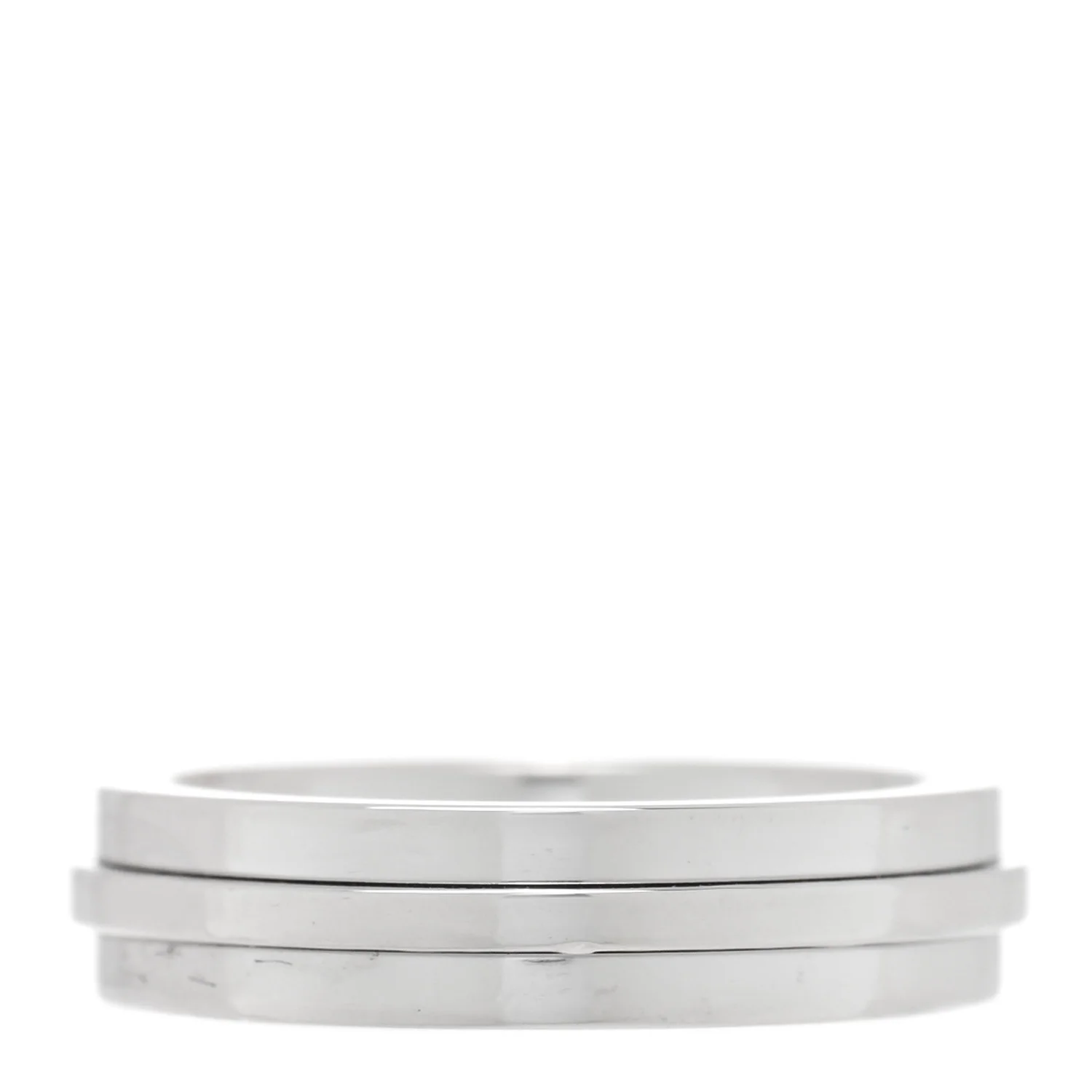 18K White Gold Narrow T Two Ring 46 3.75 - Image 3
