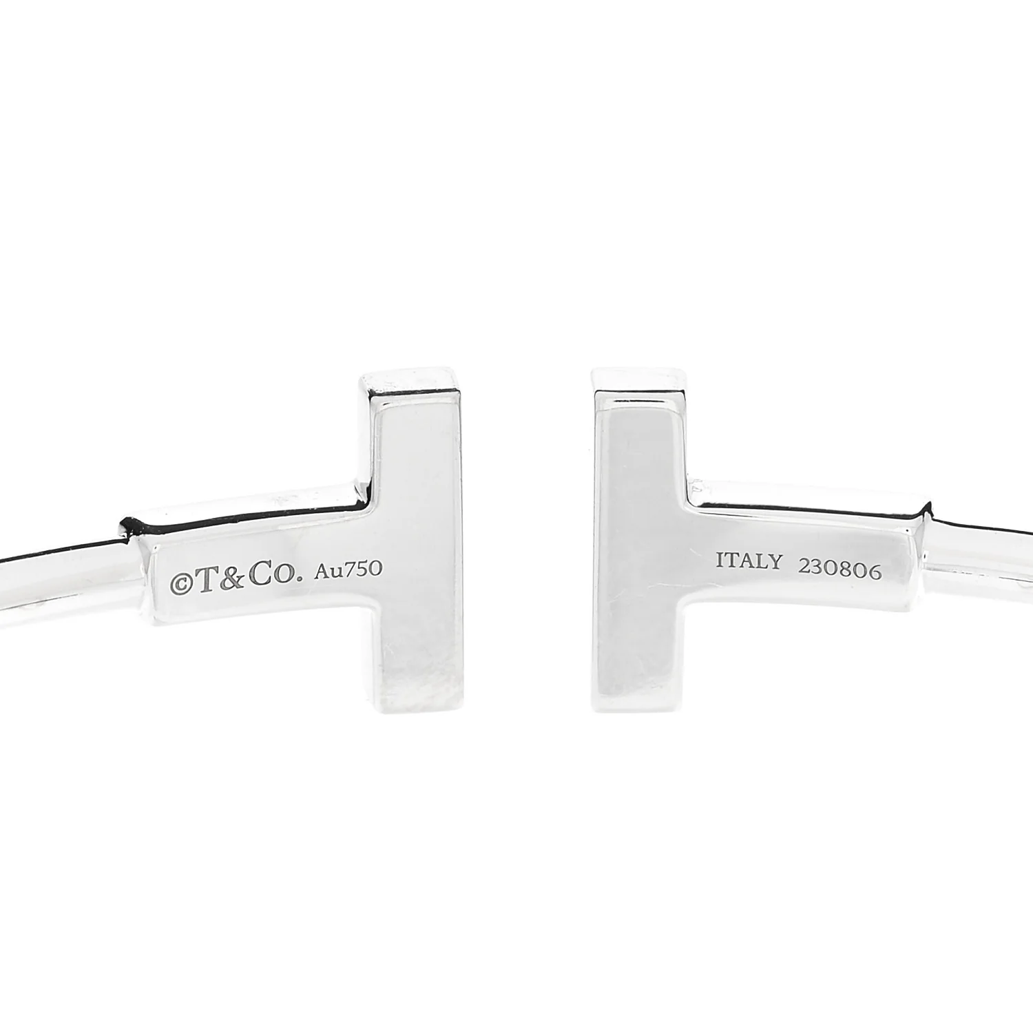 18K White Gold Turquoise T Wire Bracelet - Image 3