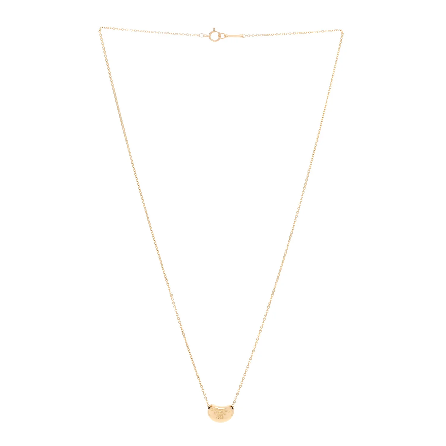 18K Yellow Gold 11mm Elsa Peretti Bean Pendant Necklace - Image 3