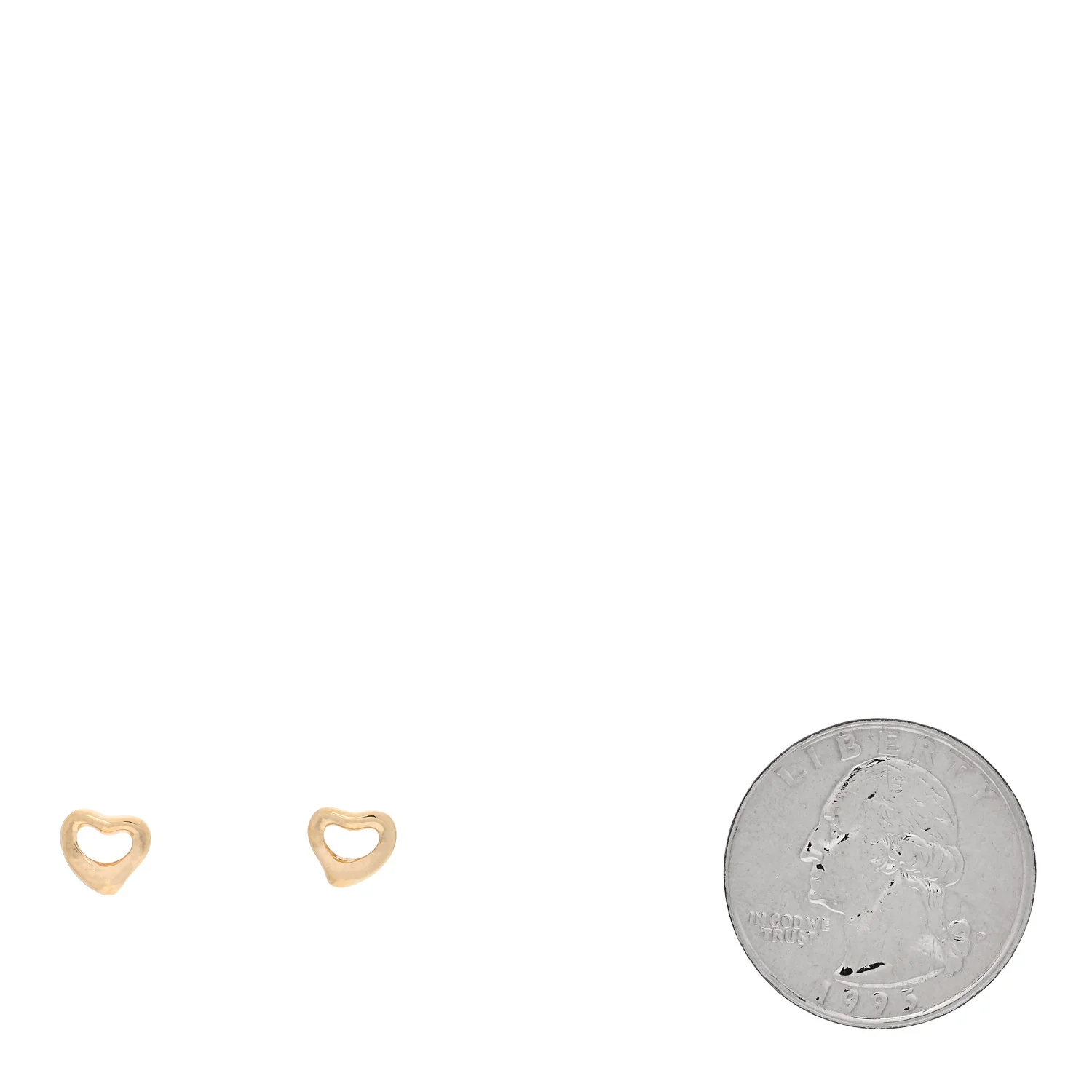 18K Yellow Gold 7mm Elsa Peretti Open Heart Earrings - Image 2