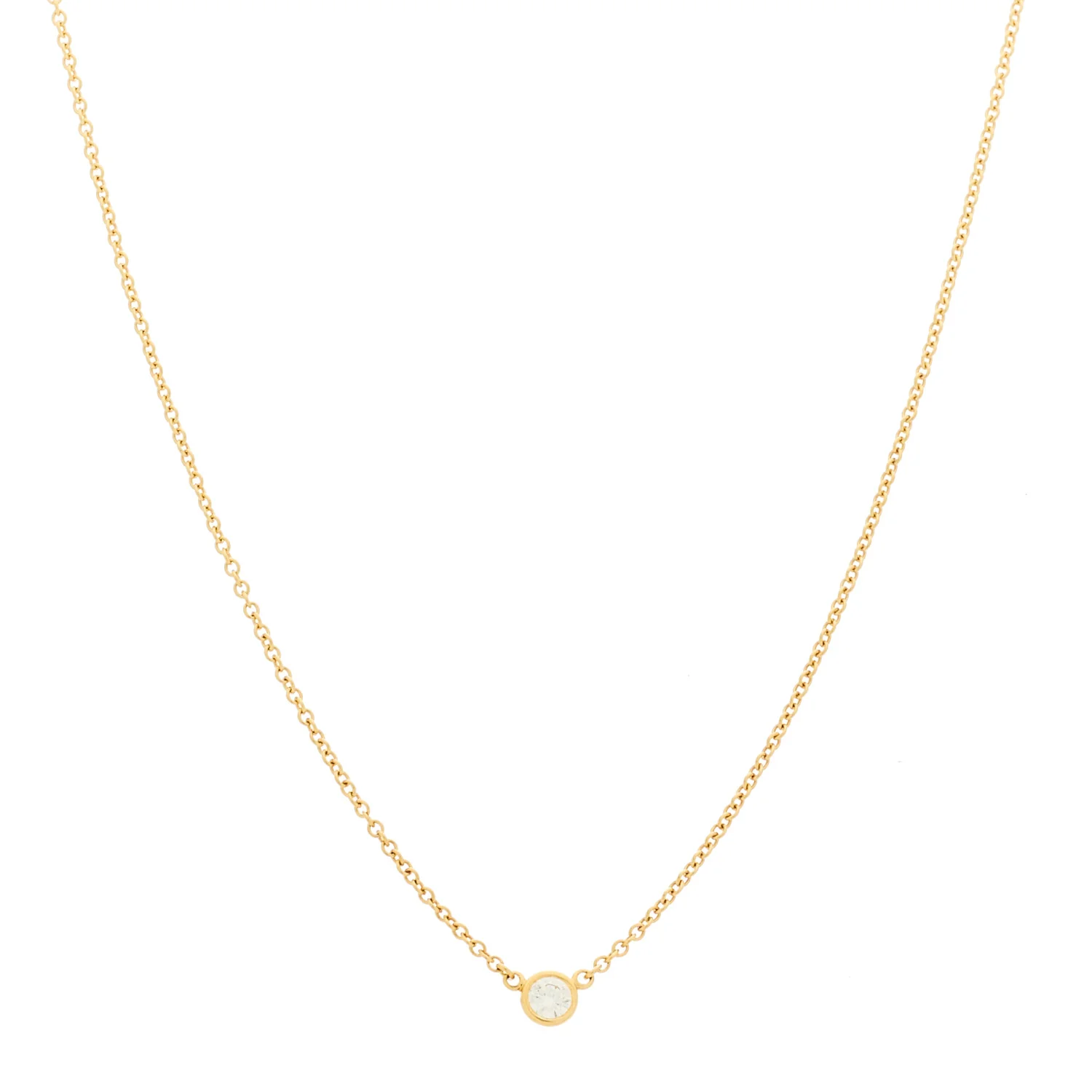 18K Yellow Gold Diamond .08ct Elsa Peretti Diamonds by the Yard Pendant Necklace