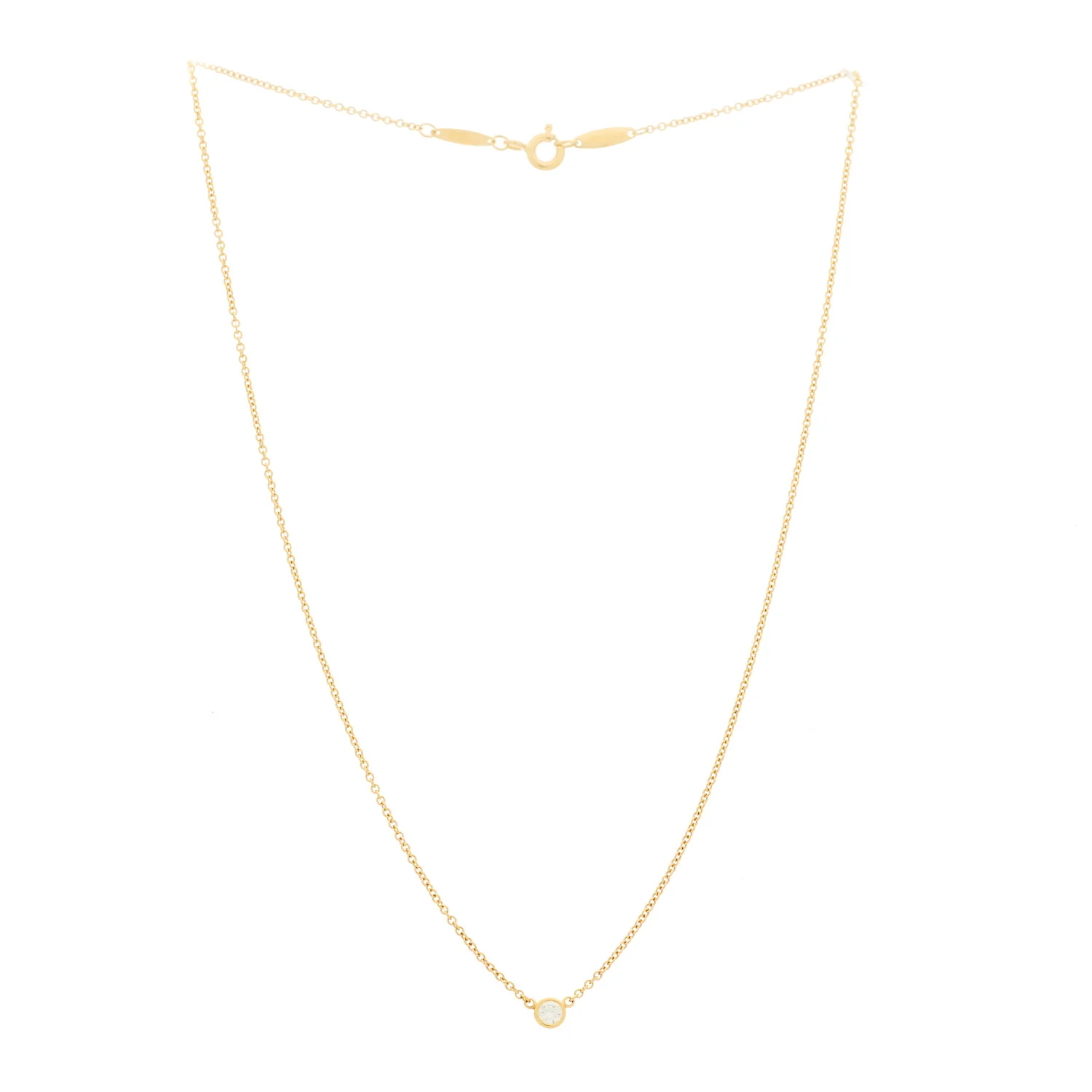 18K Yellow Gold Diamond .08ct Elsa Peretti Diamonds by the Yard Pendant Necklace - Image 3