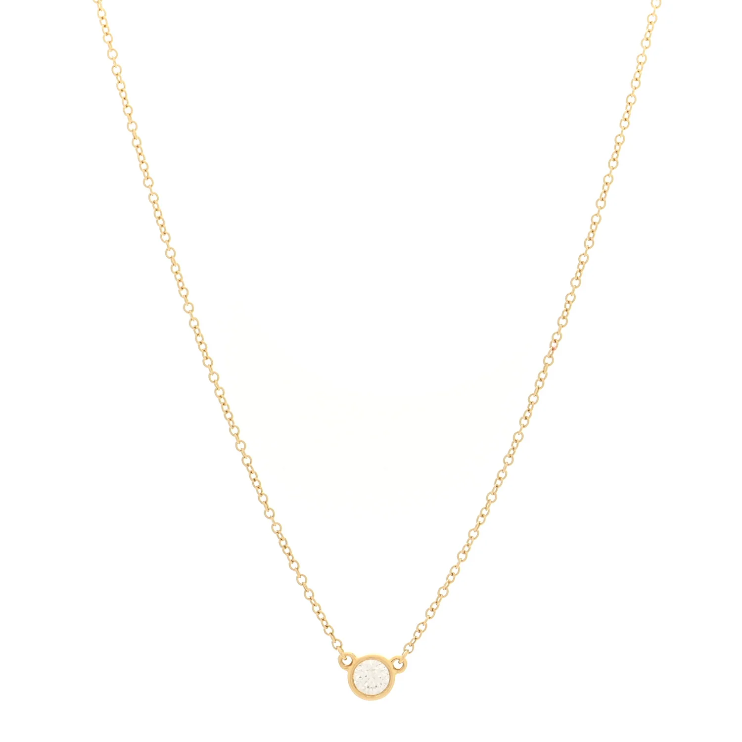 18K Yellow Gold Diamond .20ct Elsa Peretti Diamonds by the Yard Pendant Necklace