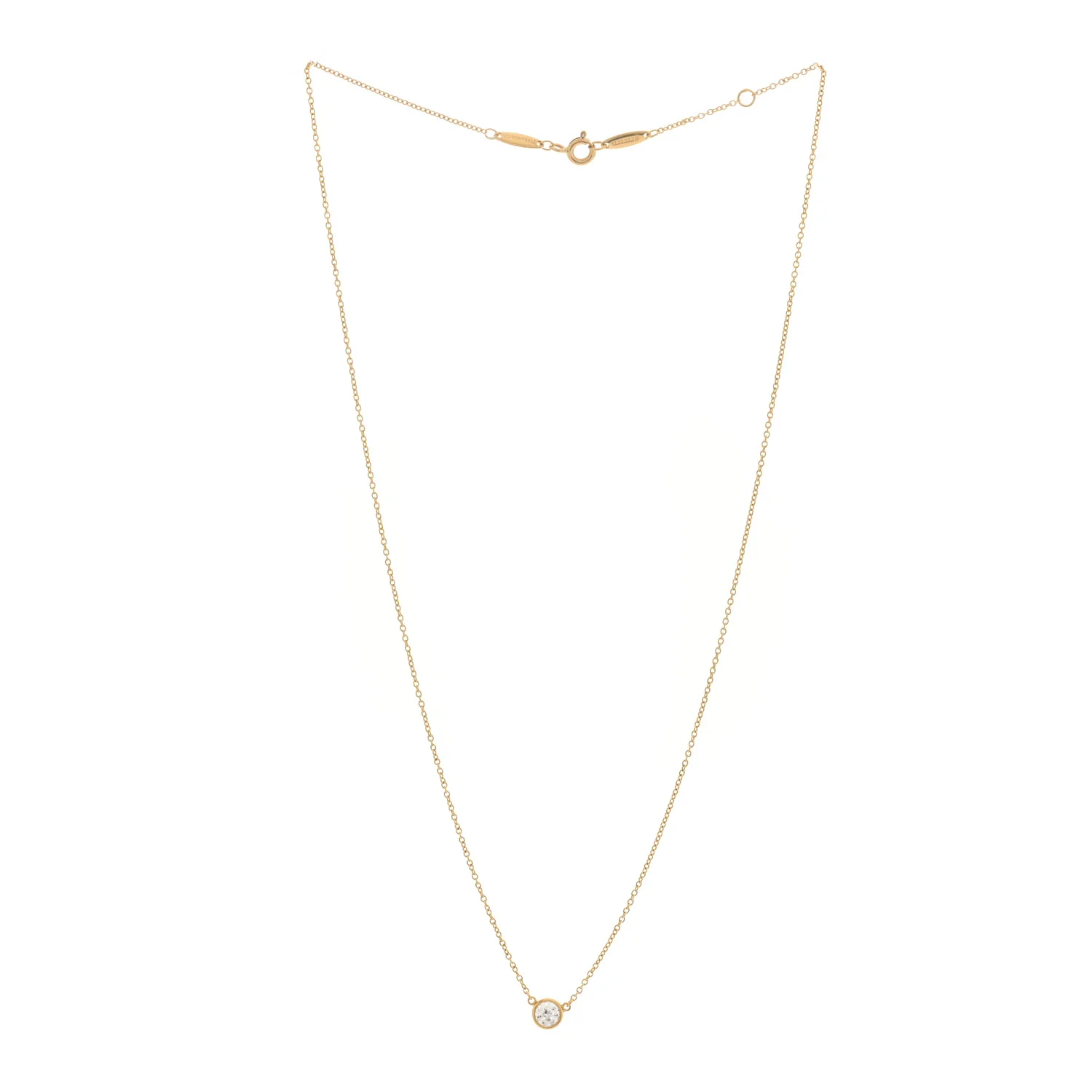 18K Yellow Gold Diamond .29ct Elsa Peretti Diamonds by the Yard Pendant Necklace - Image 3