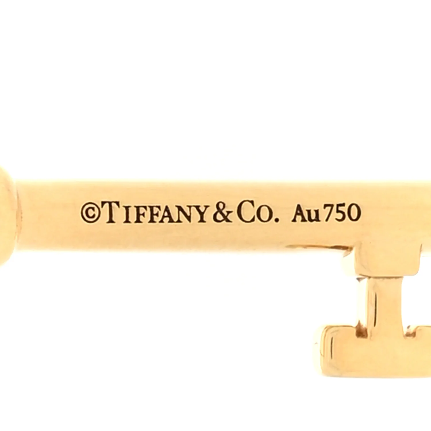 18K Yellow Gold Diamond Atlas Pierced Key Pendant - Image 3