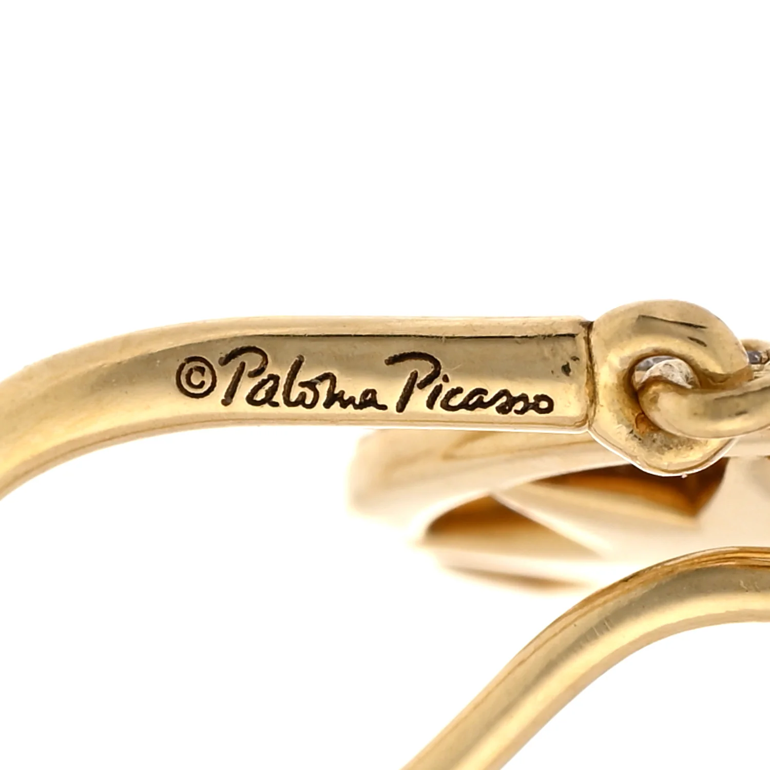 18K Yellow Gold Diamond Paloma Picasso Star Drop Earrings - Image 4