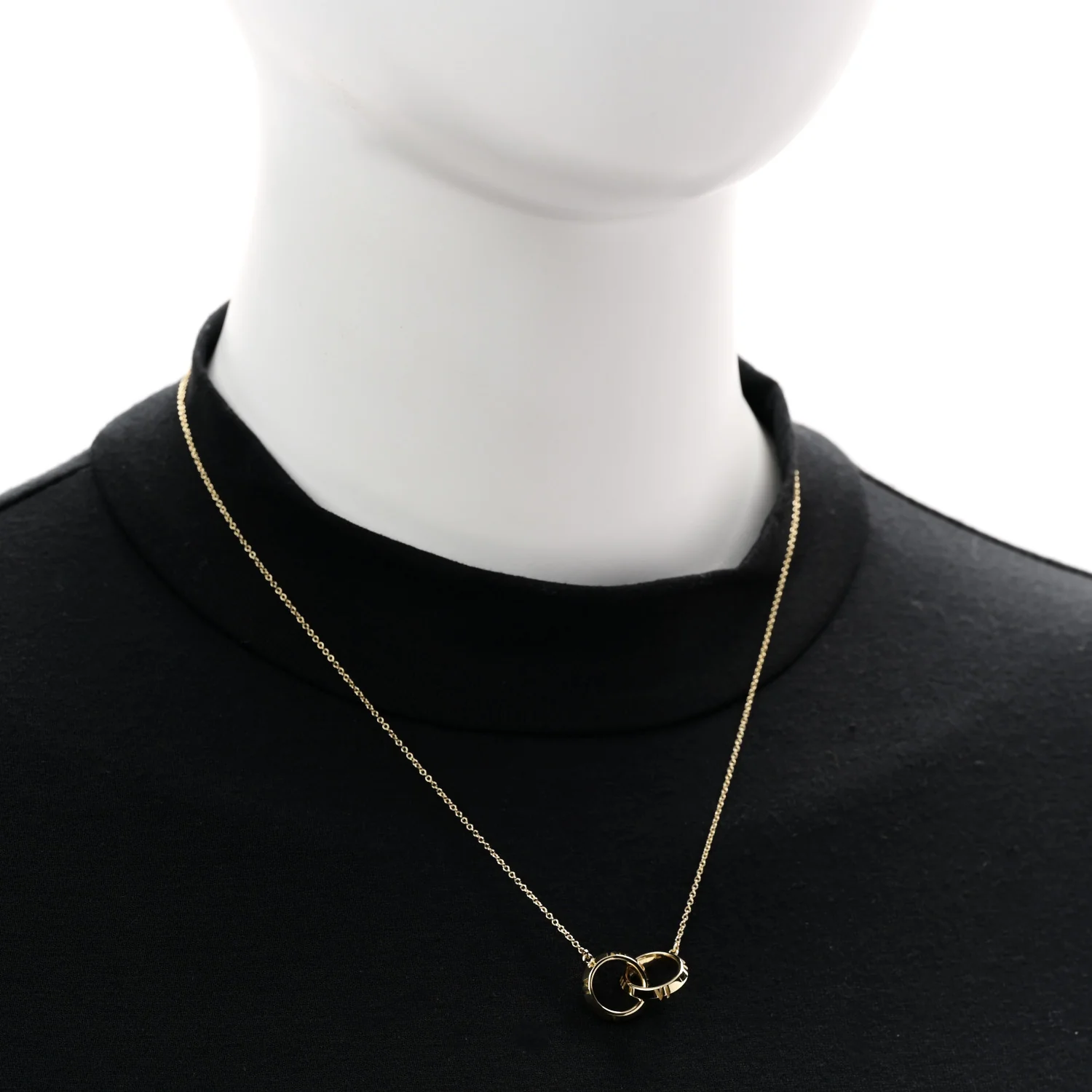 18K Yellow Gold Interlocking Atlas Open Pendant Necklace - Image 2