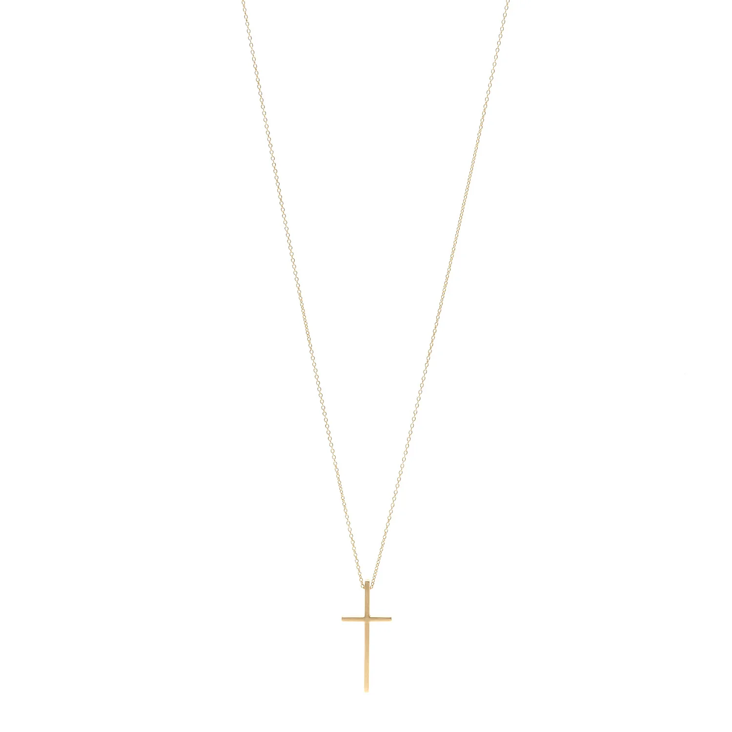 18K Yellow Gold Metro Cross Pendant Necklace