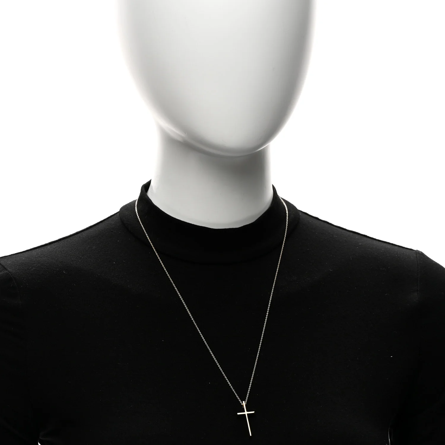 18K Yellow Gold Metro Cross Pendant Necklace - Image 2