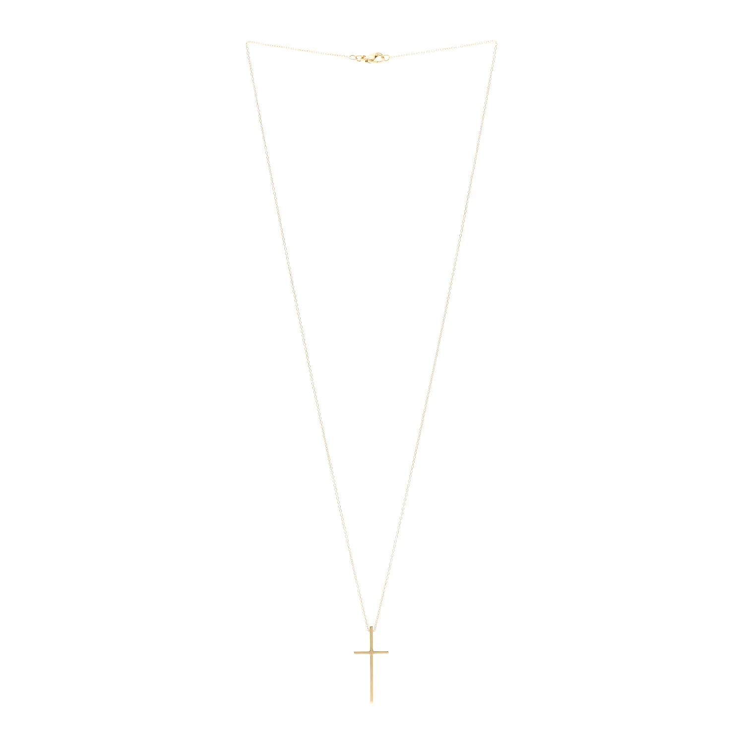 18K Yellow Gold Metro Cross Pendant Necklace - Image 3