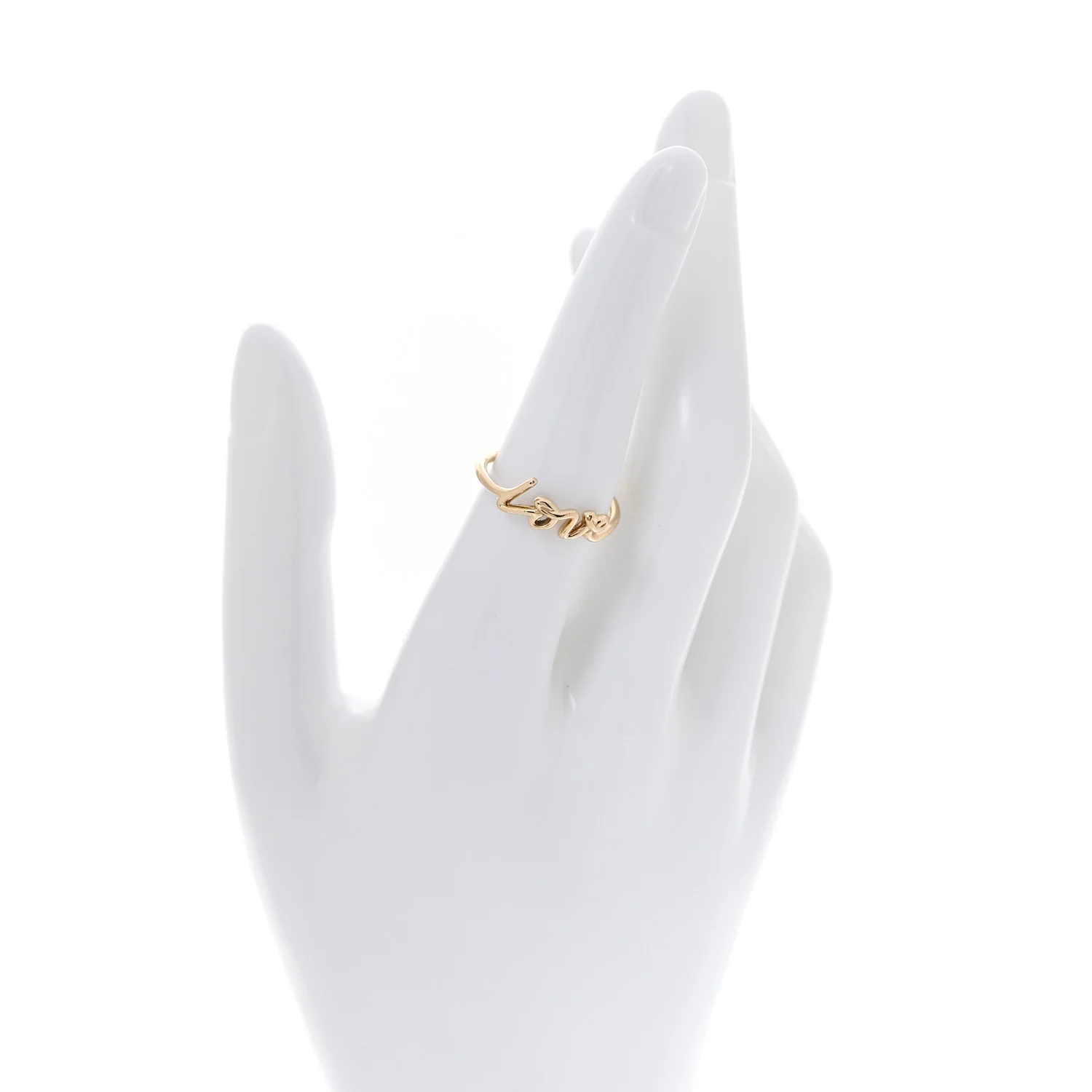 18K Yellow Gold Mini Paloma's Graffiti Love Ring 54 7 - Image 2