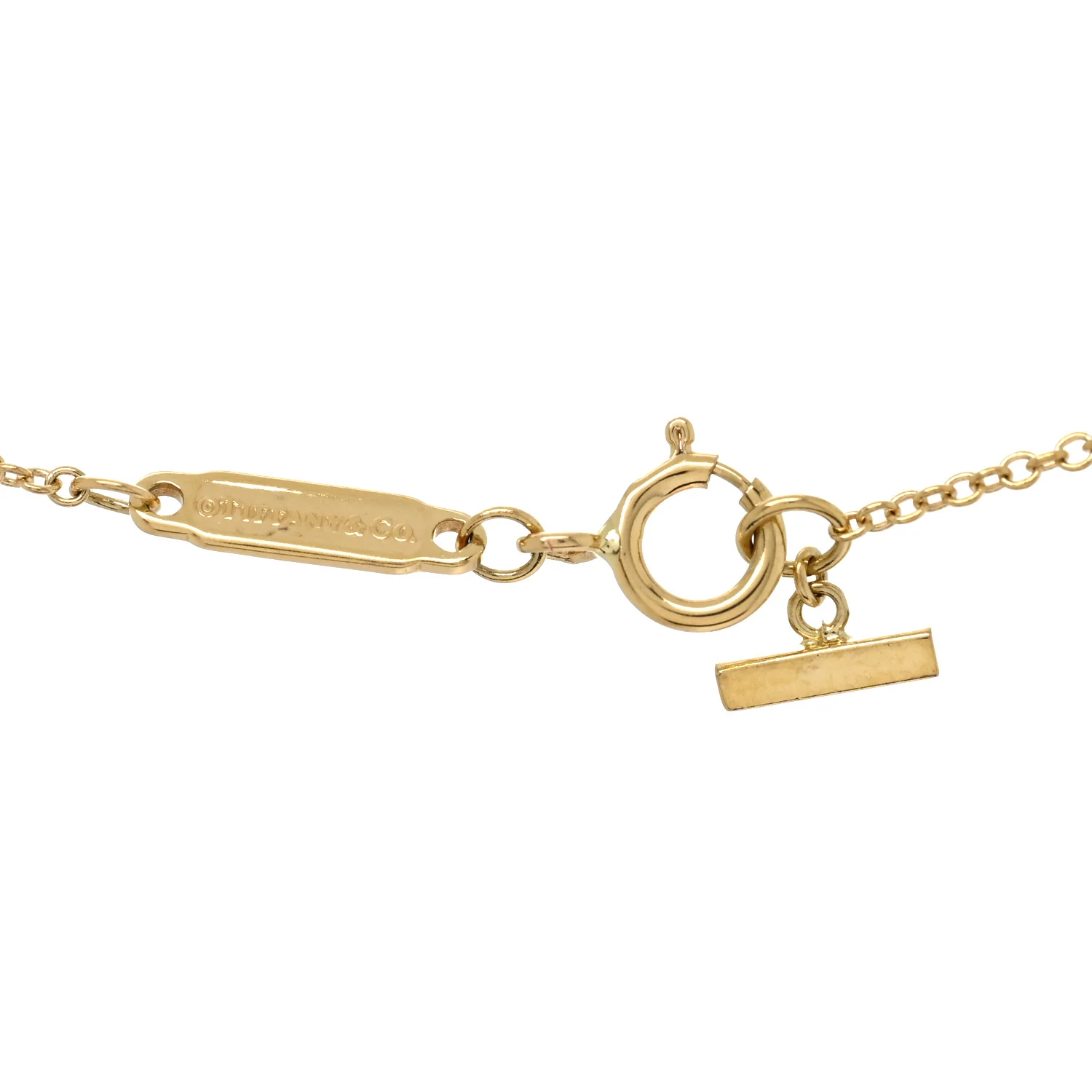 18K Yellow Gold Mini T Smile Pendant Necklace - Image 4