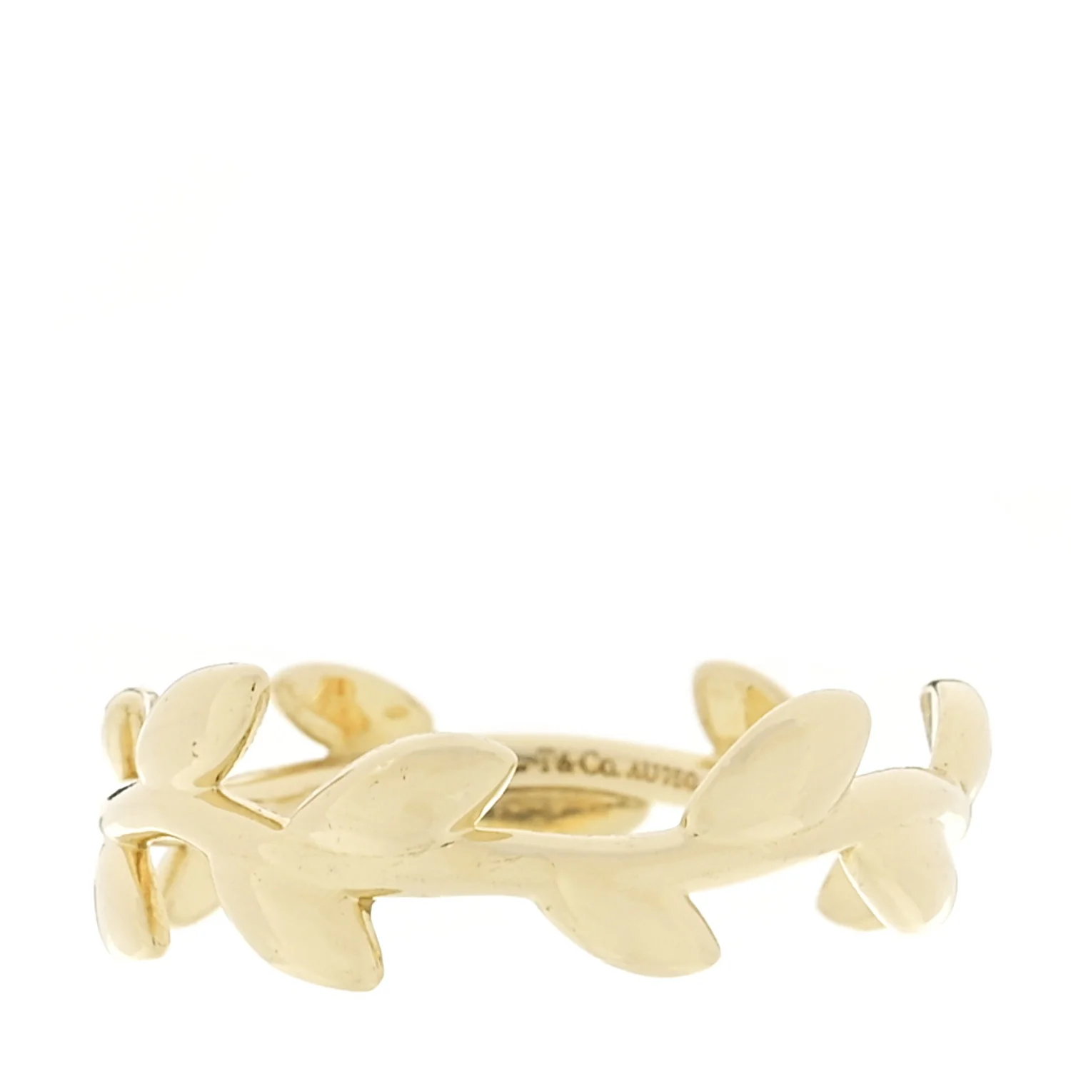 18K Yellow Gold Narrow Paloma Picasso Olive Leaf Band Ring 52 6
