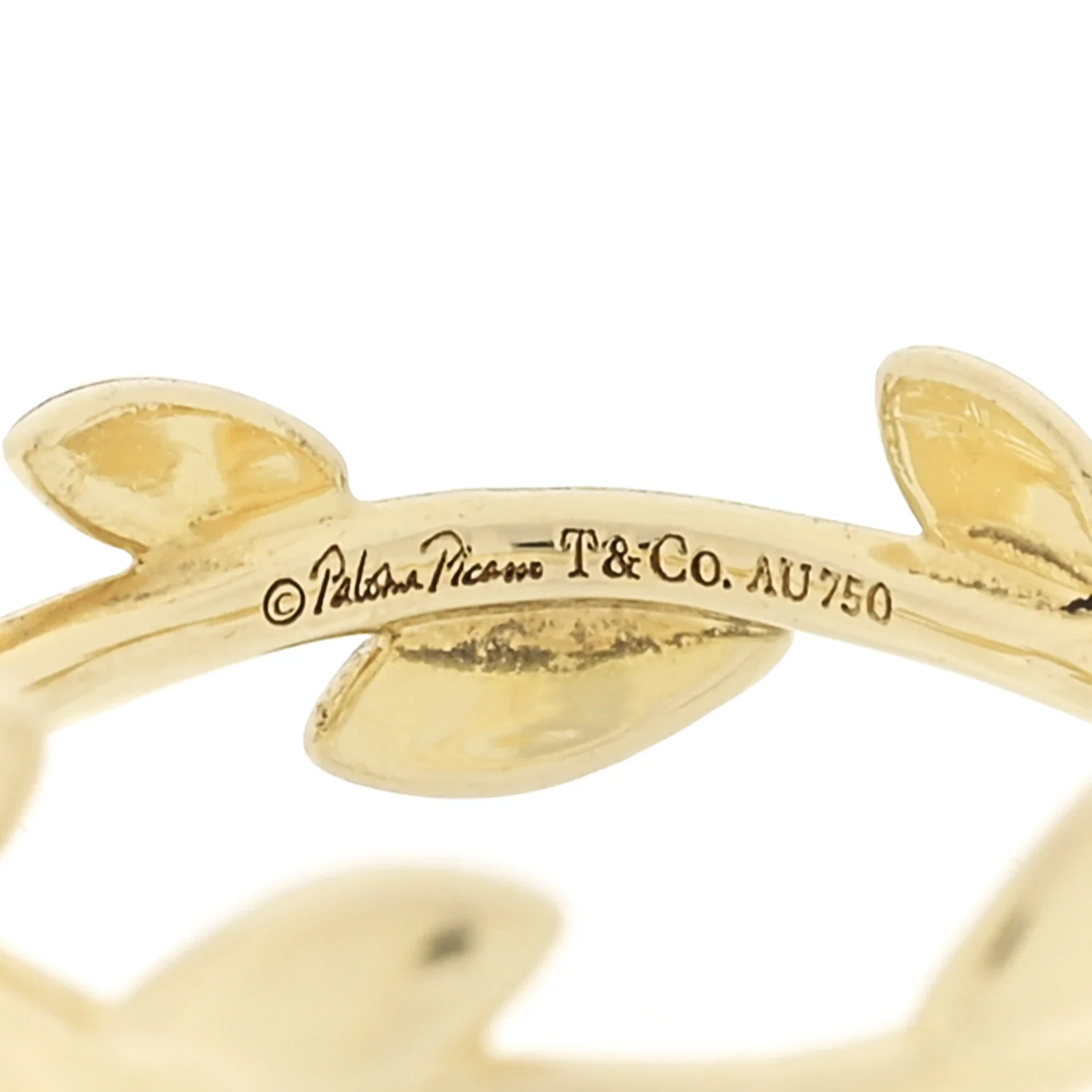 18K Yellow Gold Narrow Paloma Picasso Olive Leaf Band Ring 52 6 - Image 4