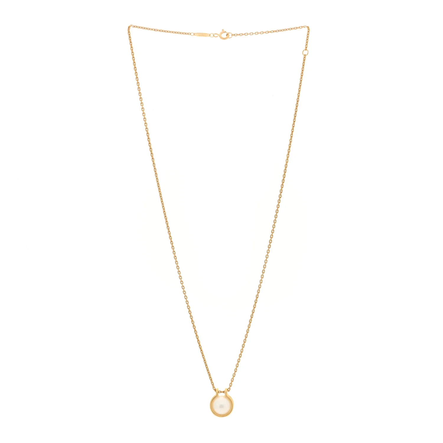 18K Yellow Gold South Sea Cultured Pearl HardWear Link Pendant Necklace - Image 3