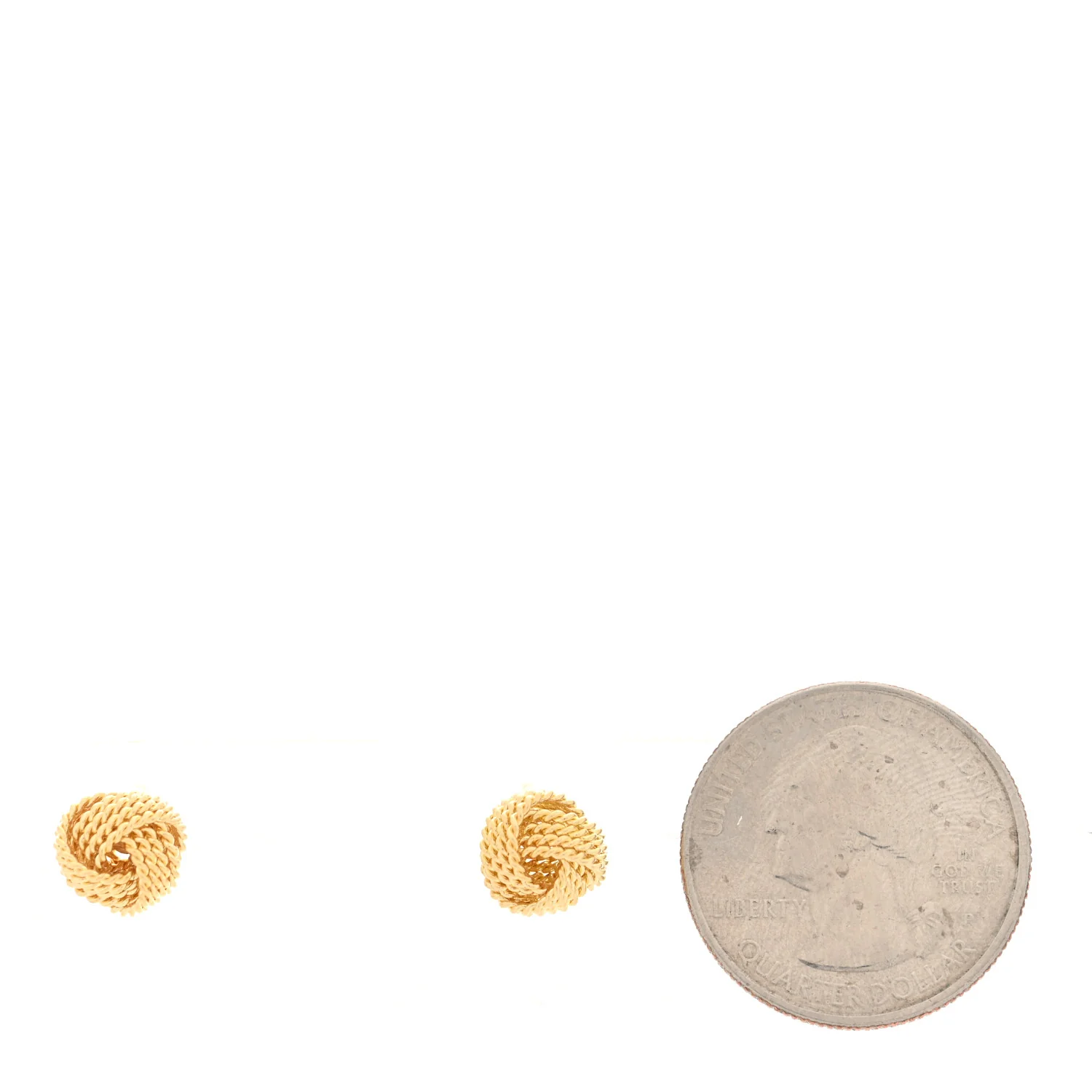18K Yellow Gold Twist Knot Earrings - Image 2